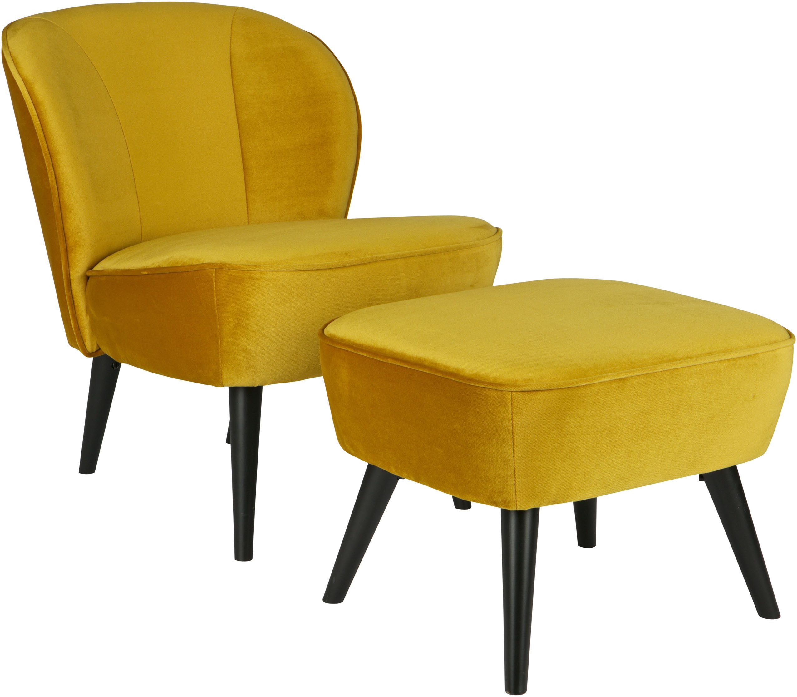 WOOOD Fauteuil Sara zacht gepolsterd, 4-poots frame, h 71 cm x b 59 cm
