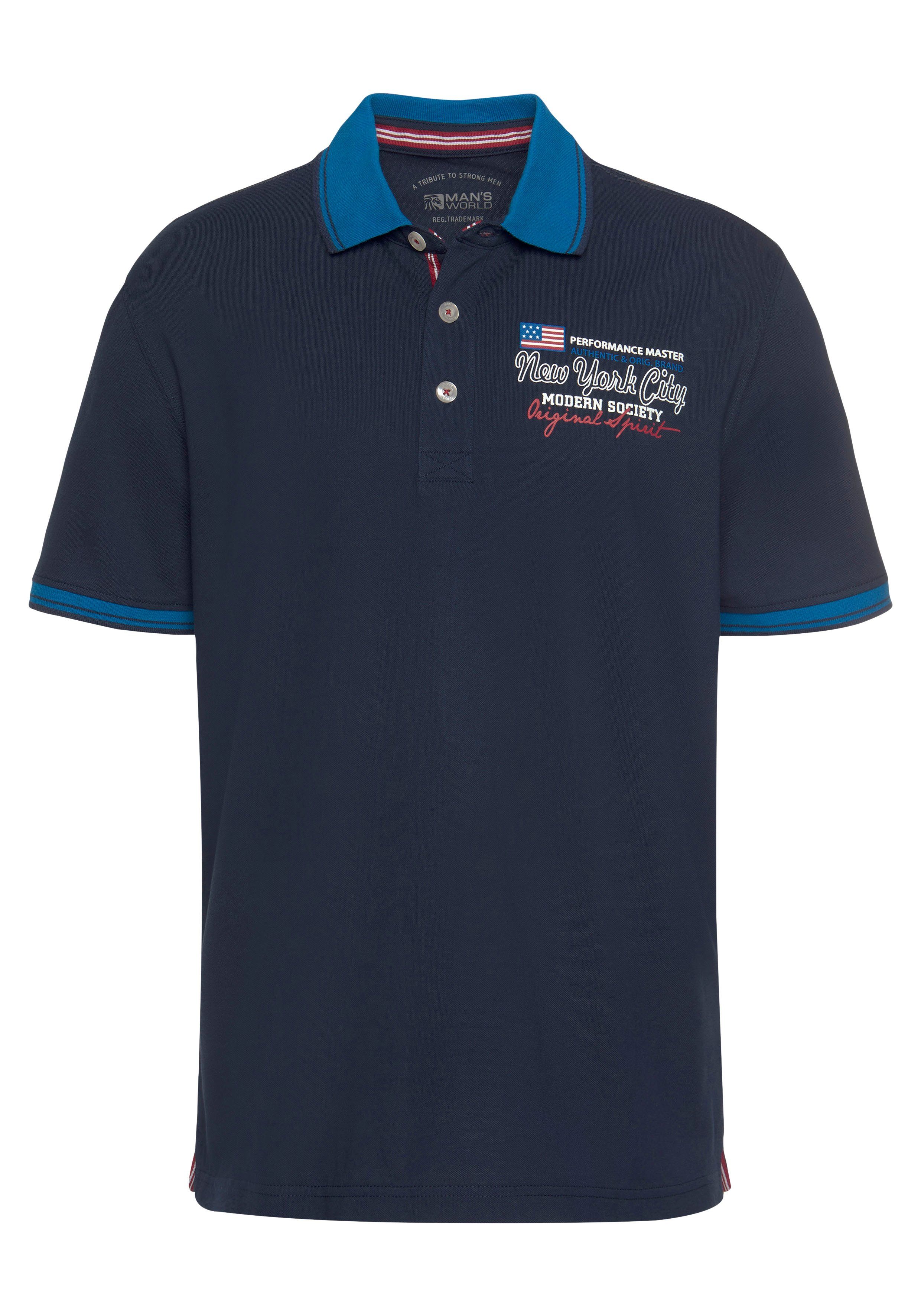 Man's World Poloshirt Korte mouwen, casual pasvorm, bedrukt, polokraag