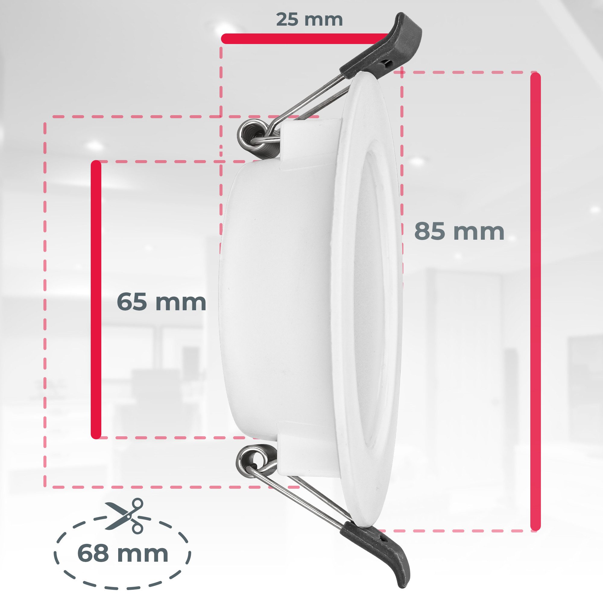 B.K.Licht Ledinbouwlamp 6-delige set badkamer inbouwspots, IP44 beschermd, platte LED inbouwspots (6 stuks)