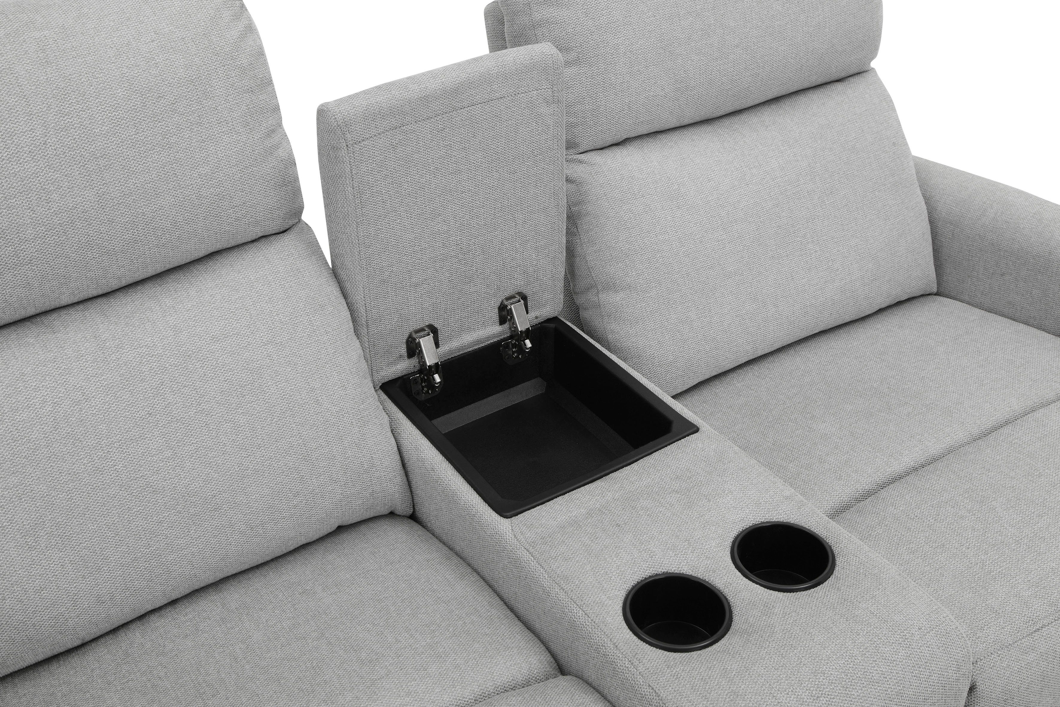 Home affaire 2-zitsbank Daoulas, 2-zits bioscoopbank, TV-fauteuil, multimedia bank
