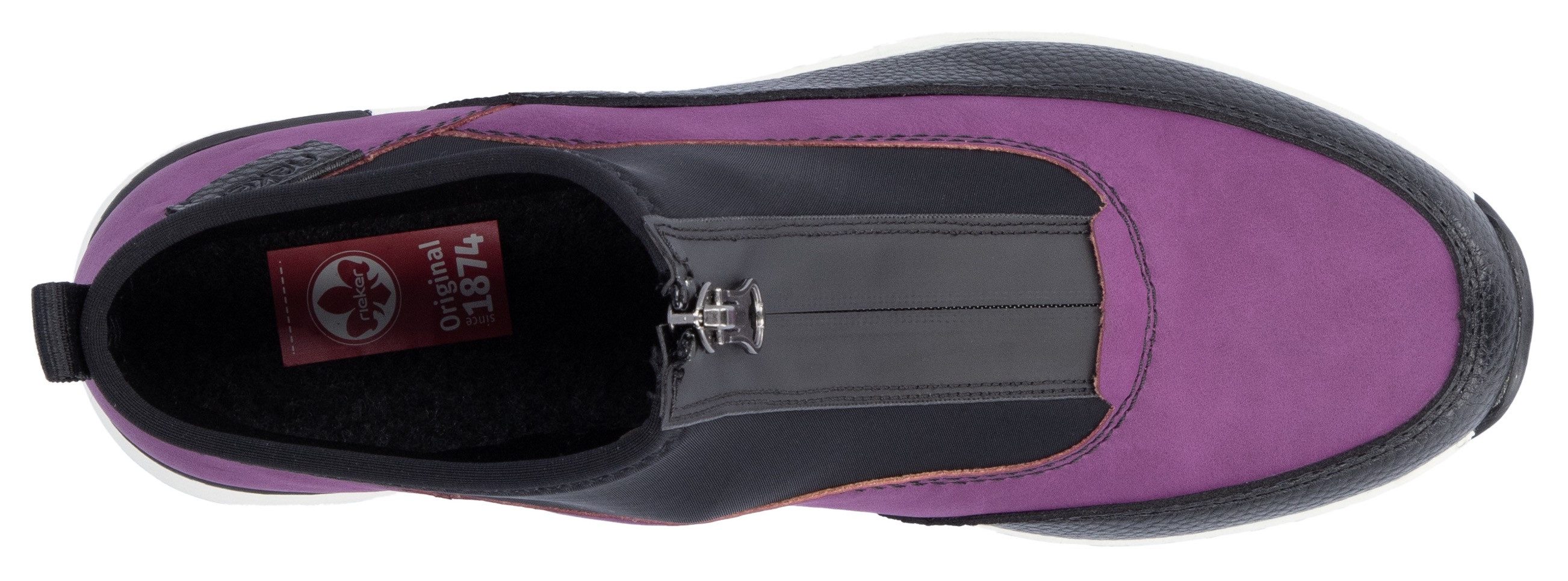 Rieker Sneakers met sleehak enkellaars, wedge laarzen, high top sneaker met ritssluiting vooraan