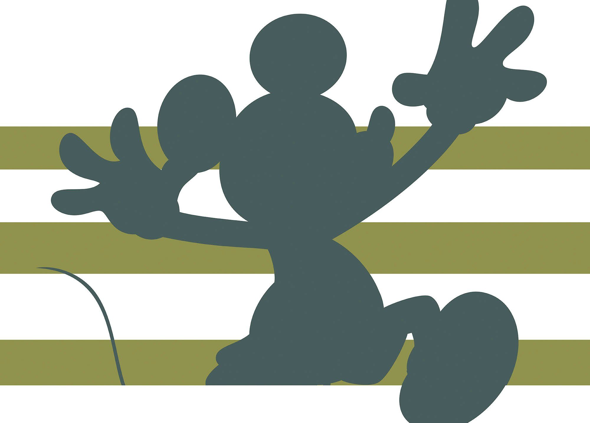Komar Wanddecoratie Mickey Shadow Wanddecoratie voor de kinderkamer - zonder lijst (1 stuk) foto schilderijen groen