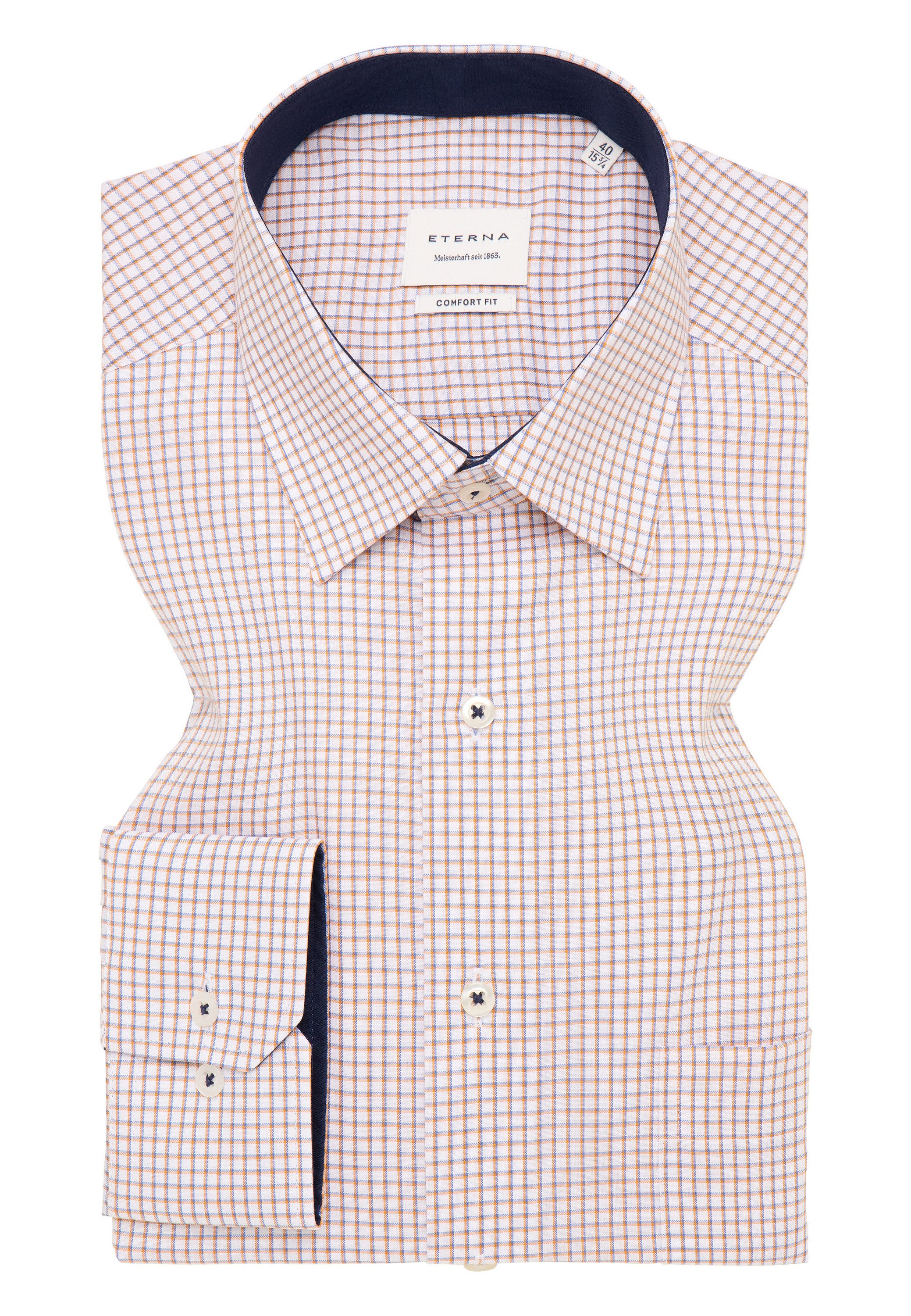 Eterna Overhemd met lange mouwen Comfort fit NON IRON (strijkvrij)