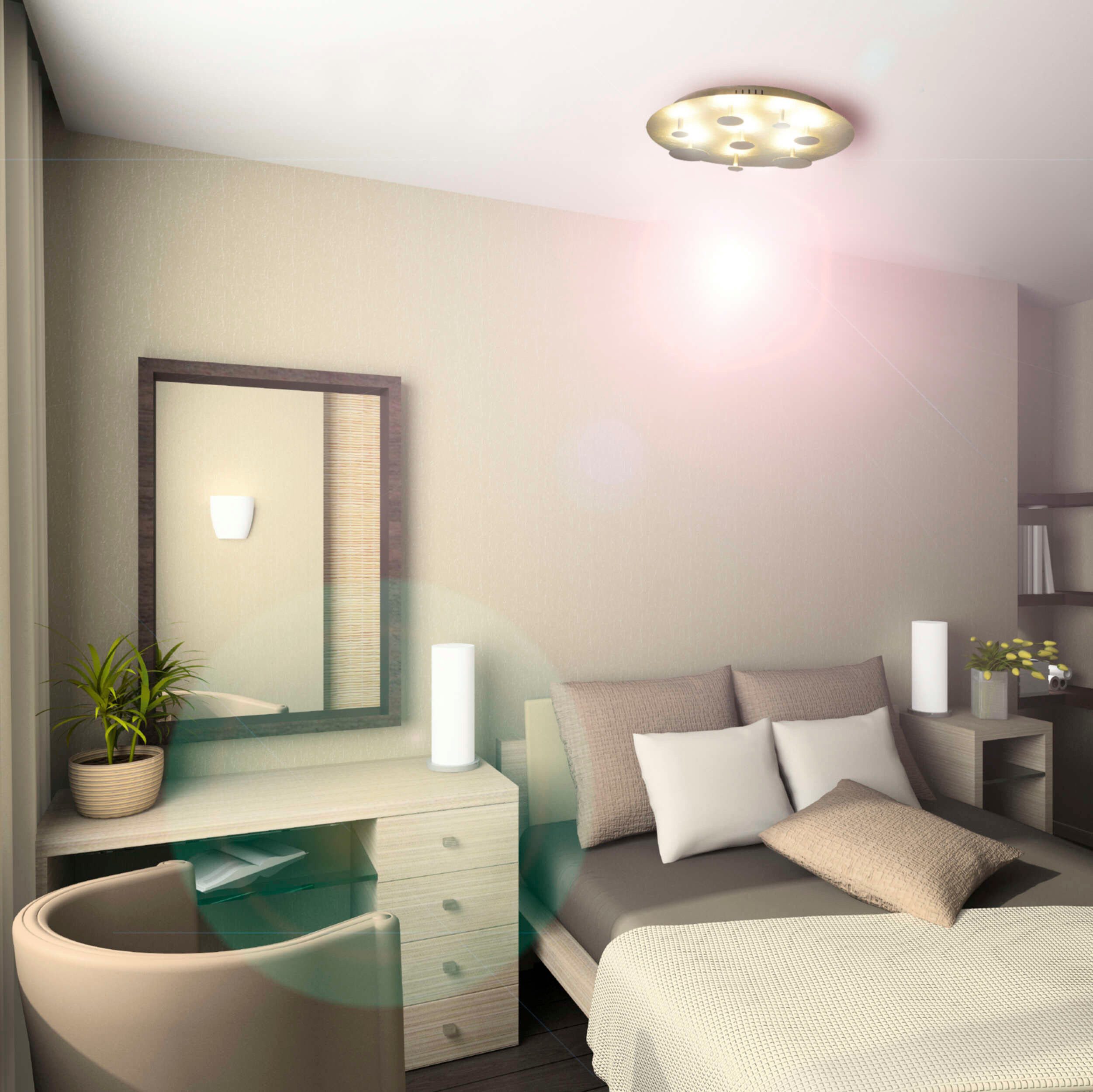 näve Led-plafondlamp Firenze Diameter 50cm, warmwitte LED, hoogwaardig van metaal in zilverkleur (1 stuk)