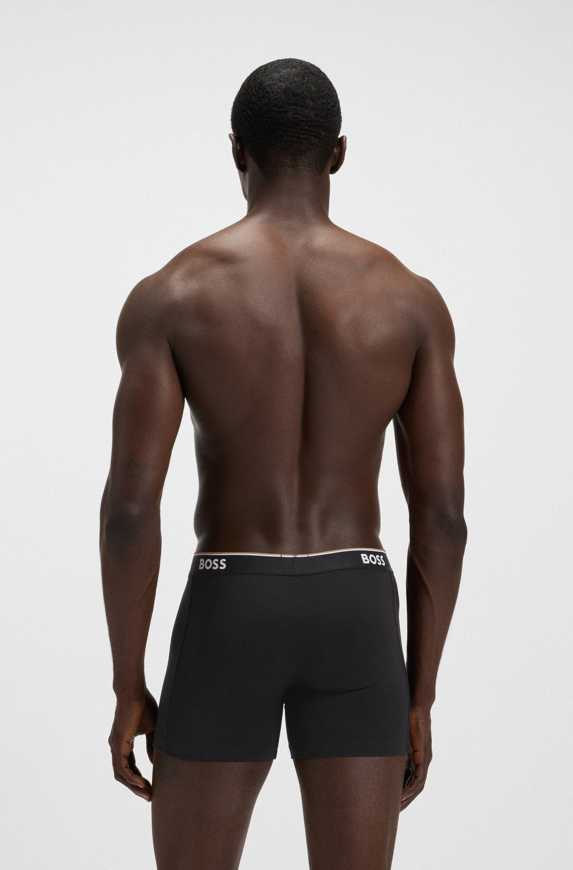 BOSS Lange boxershort BRIEF 3 PACK met in kleur bijpassende weefband (3 stuks)