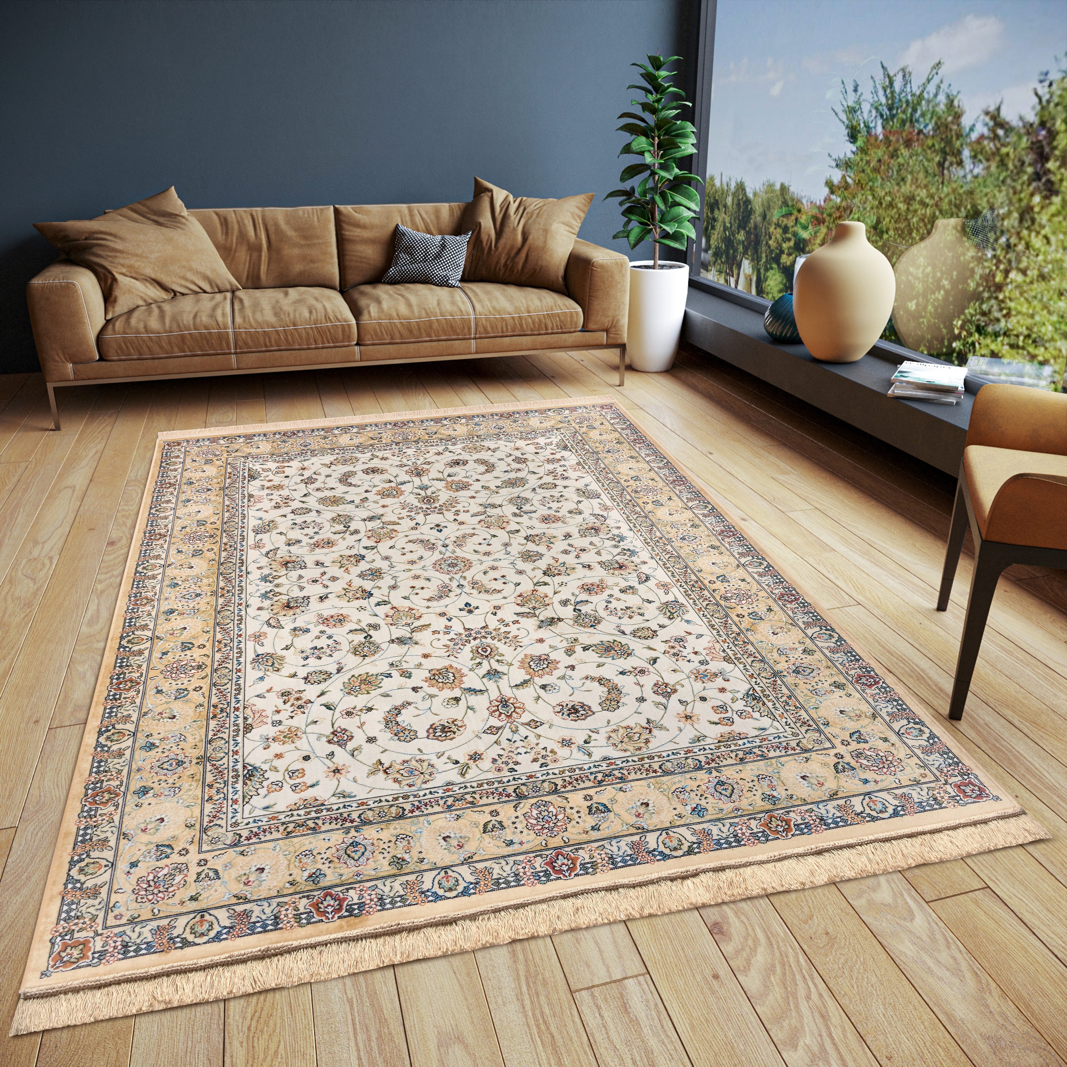 freundin Home Collection Vloerkleed Djamila Oriënt-ontwerp, vintage-look, franjes, onderhoudsvriendelijk, slijtvast