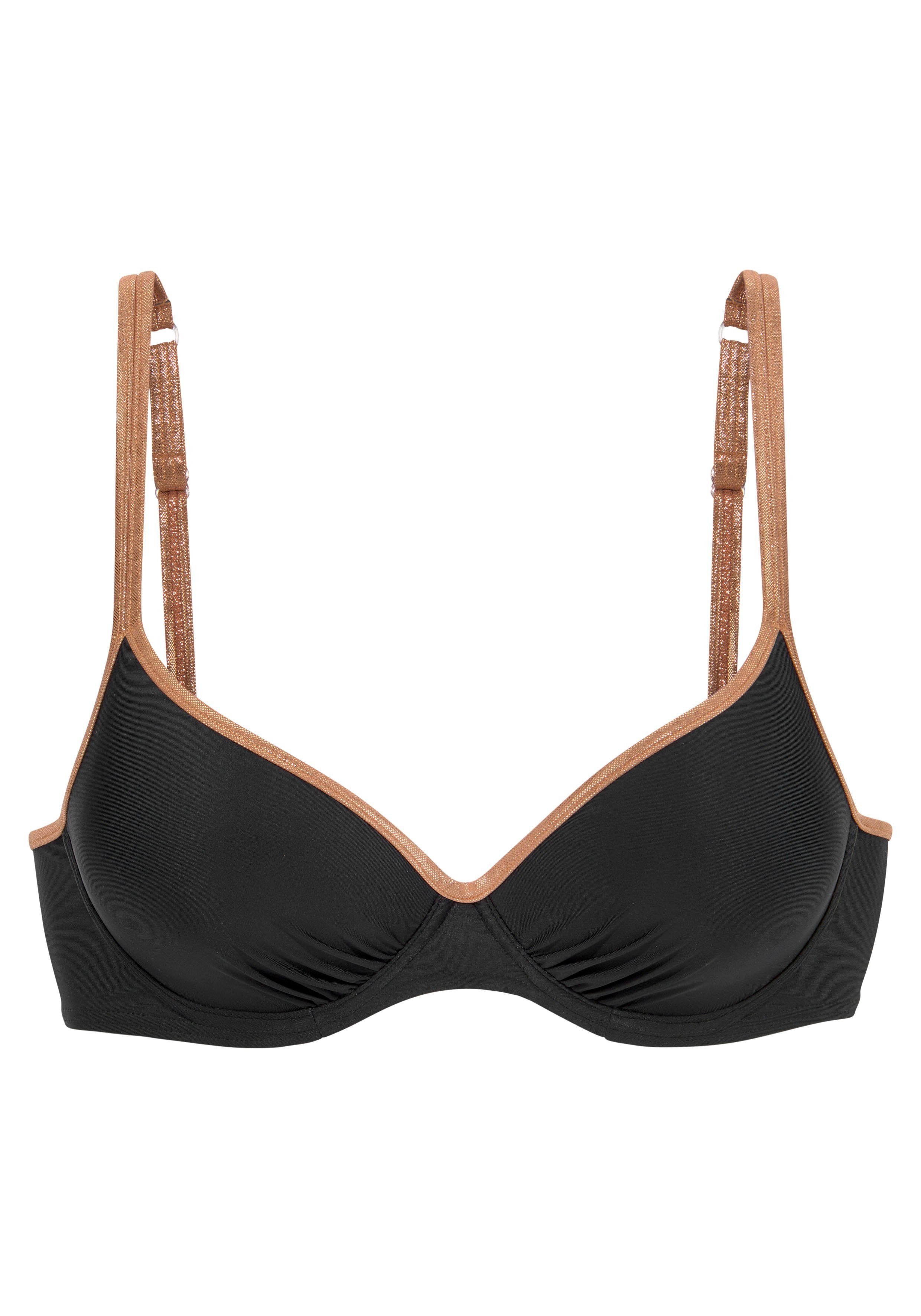 Bruno Banani Bikinitop met beugels Milano met koperkleurige paspels