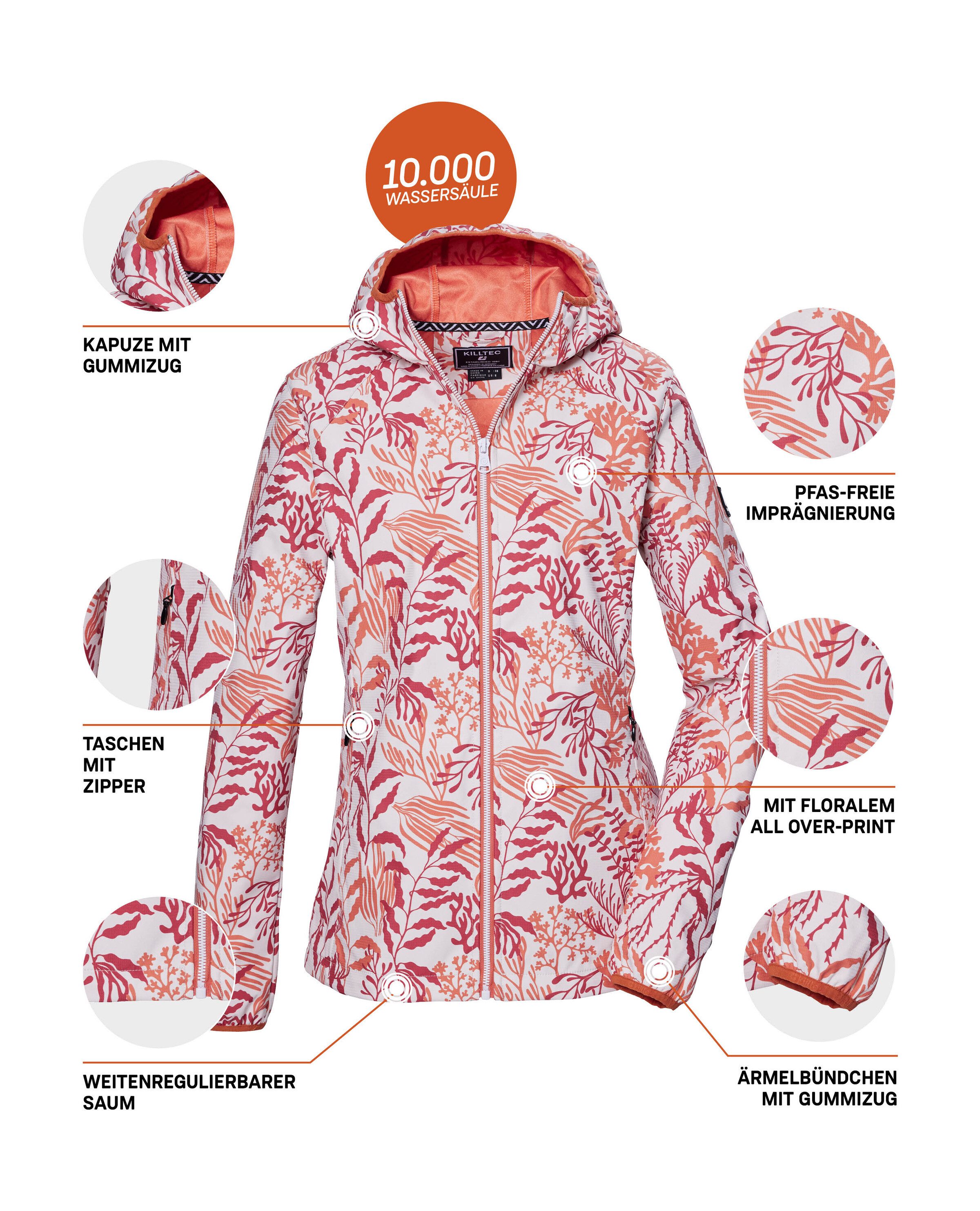 Killtec Softshell-jack KOS 56 WMN SFTSHLL JCKT Waterafstotende, winddichte softshelljack met bloemprint