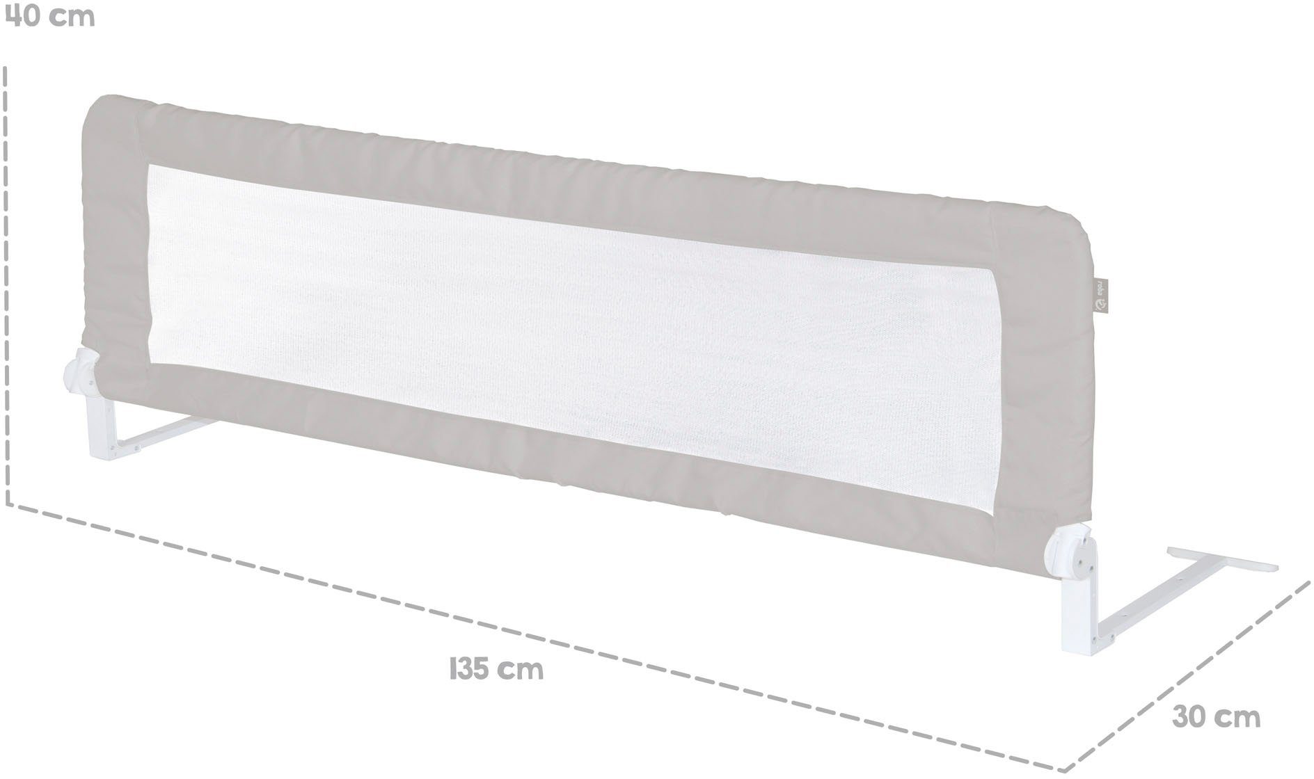 Roba® Bedhekje Klipp-Klapp, 150 cm, grijs