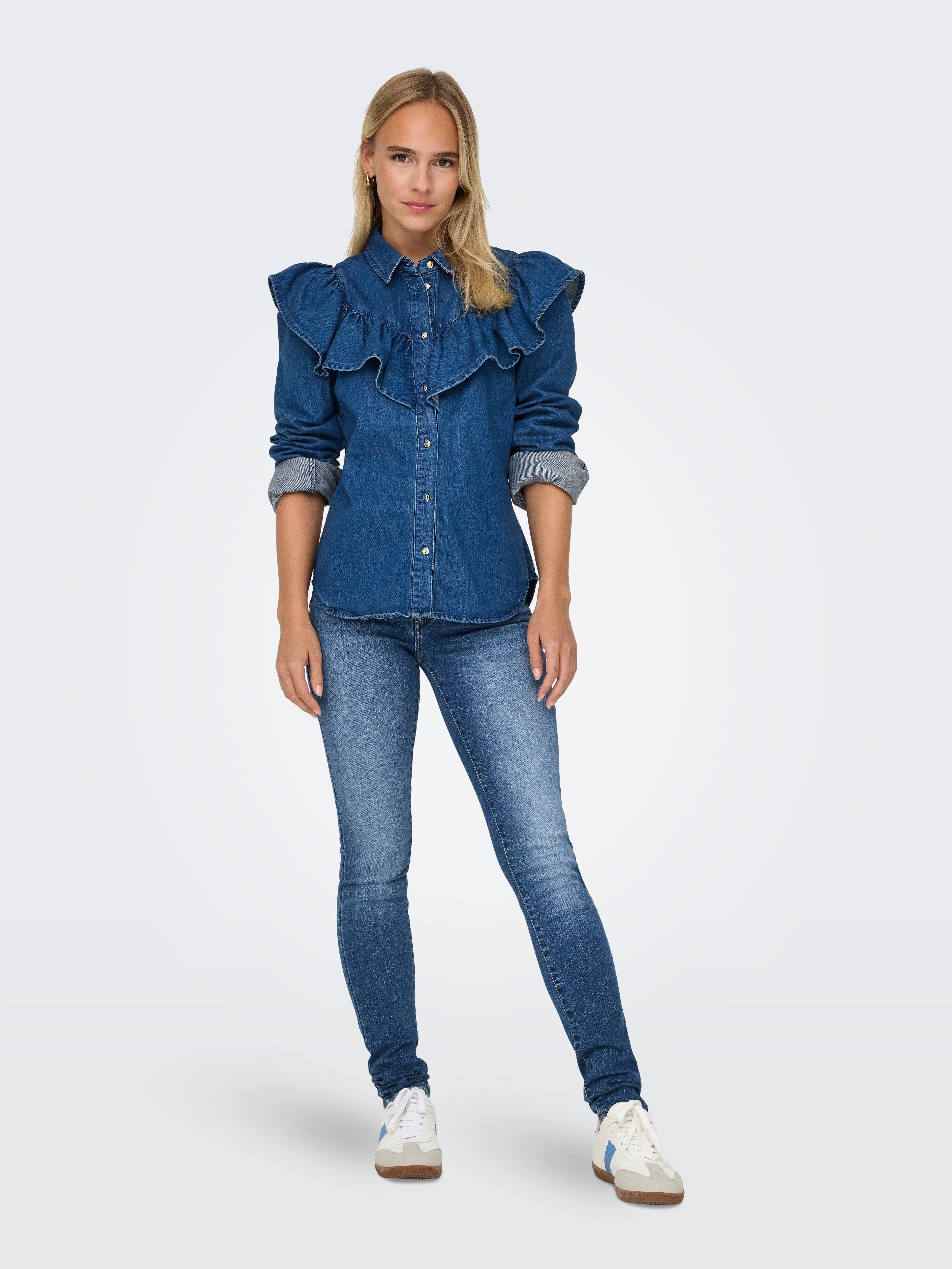 Only Skinny fit jeans ONLBLUSH MID SK DB WAIST DNM TAI BOX X