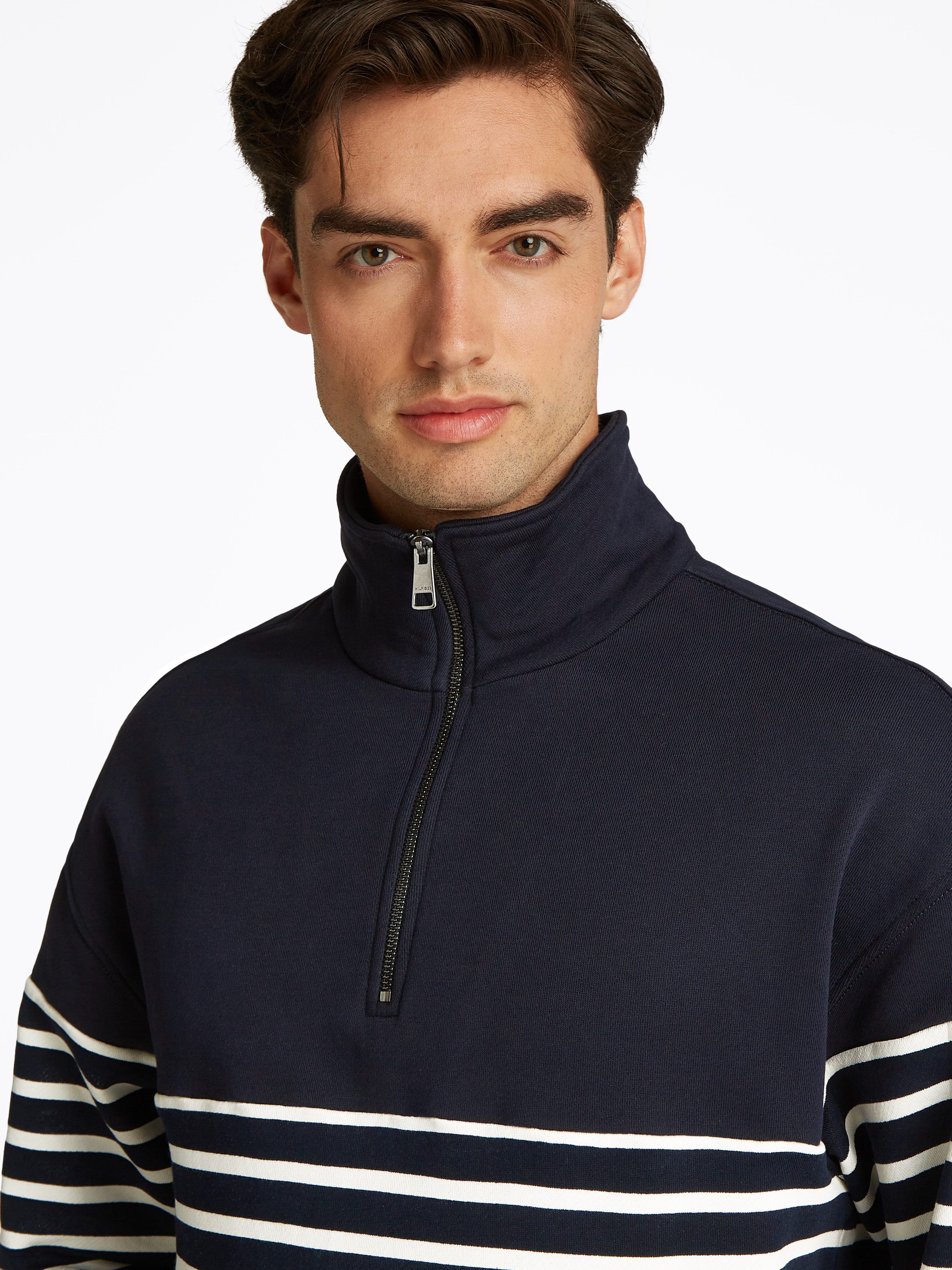 Tommy Hilfiger Sweatshirt PLACED STRIPE 1/4 ZIP
