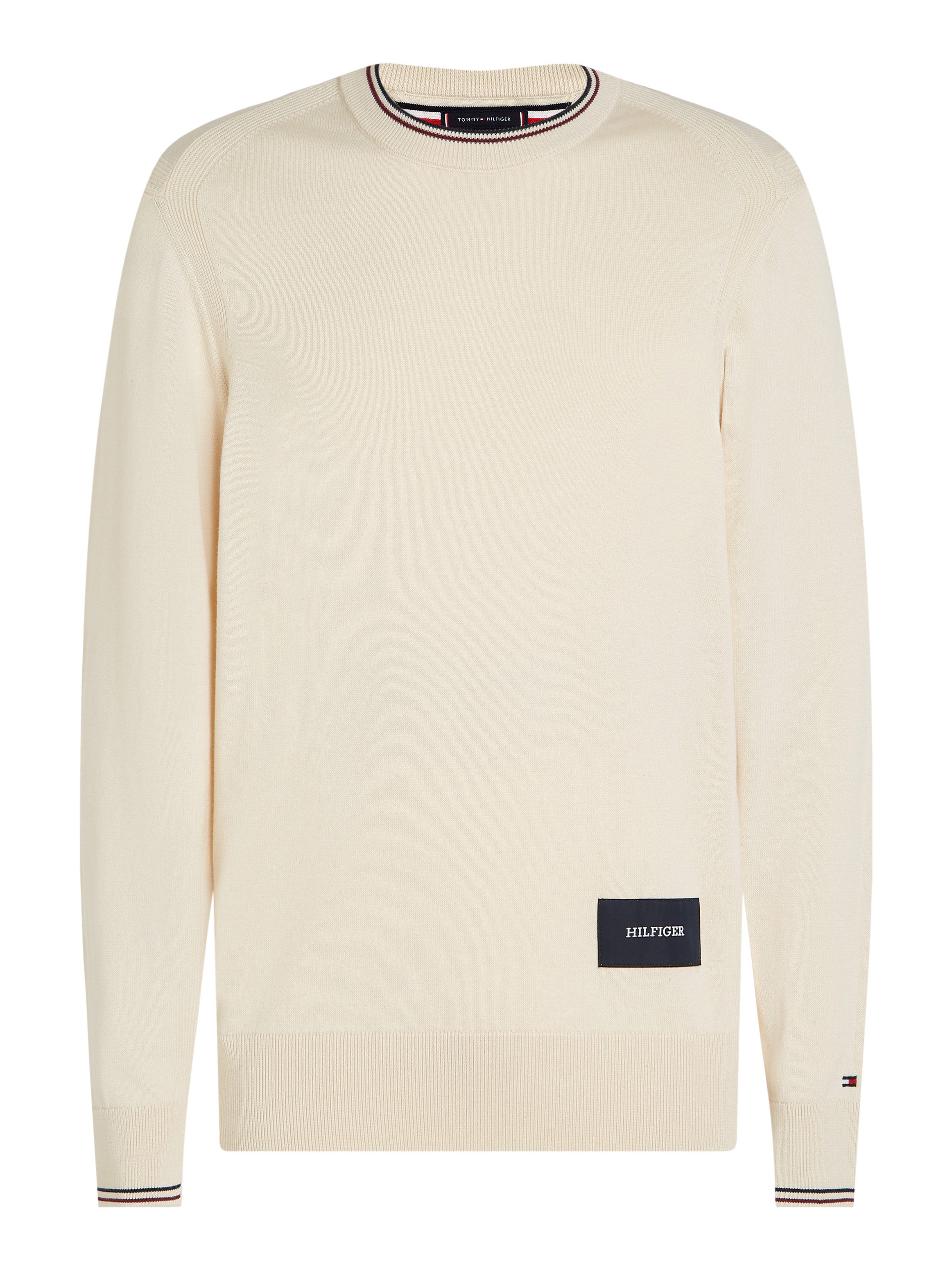 Tommy Hilfiger Trui met ronde hals RWB COTTON CREW NECK kleuraccenten in tommy kleuren