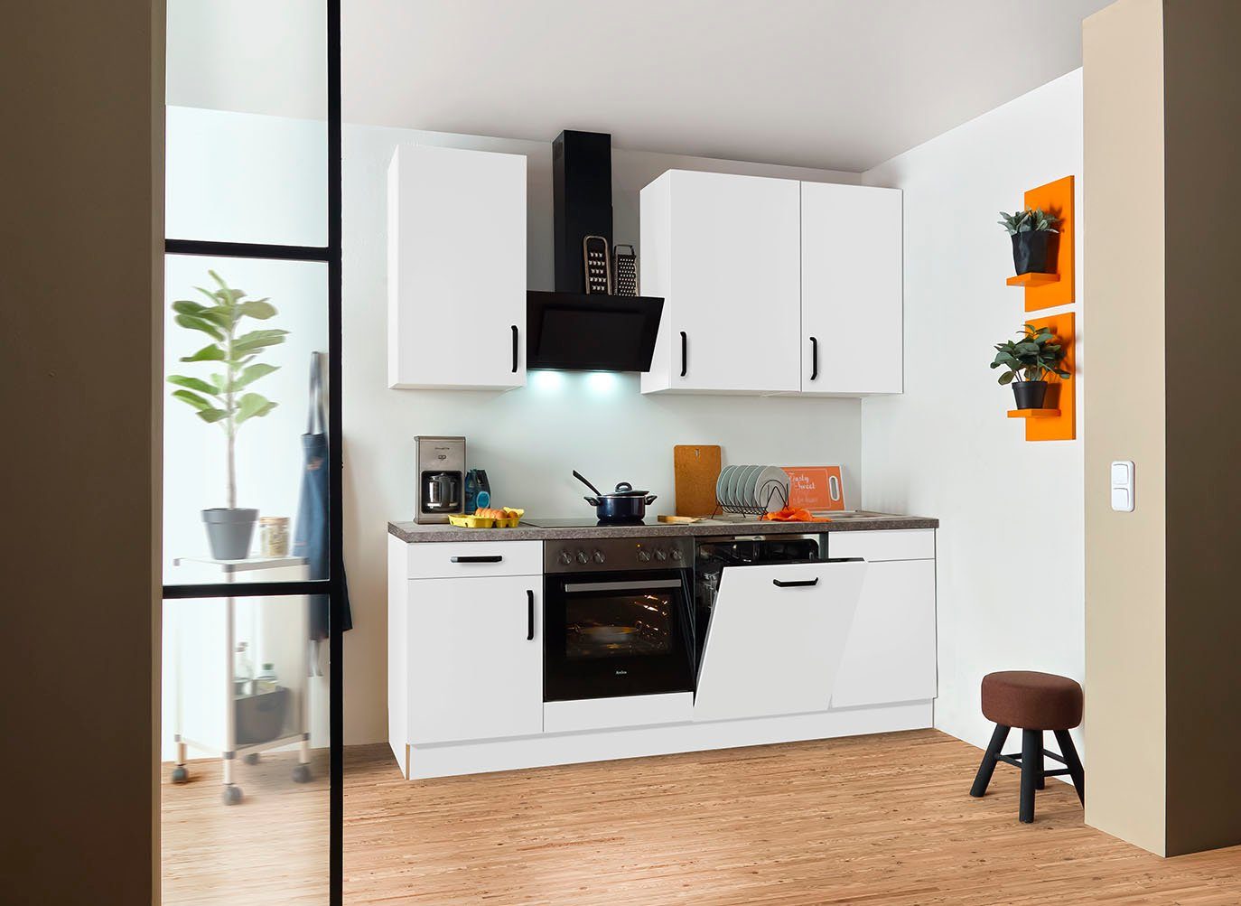 wiho Küchen Keukenblok "Simi", optioneel met elektrische apparaten, met verstelbare voeten