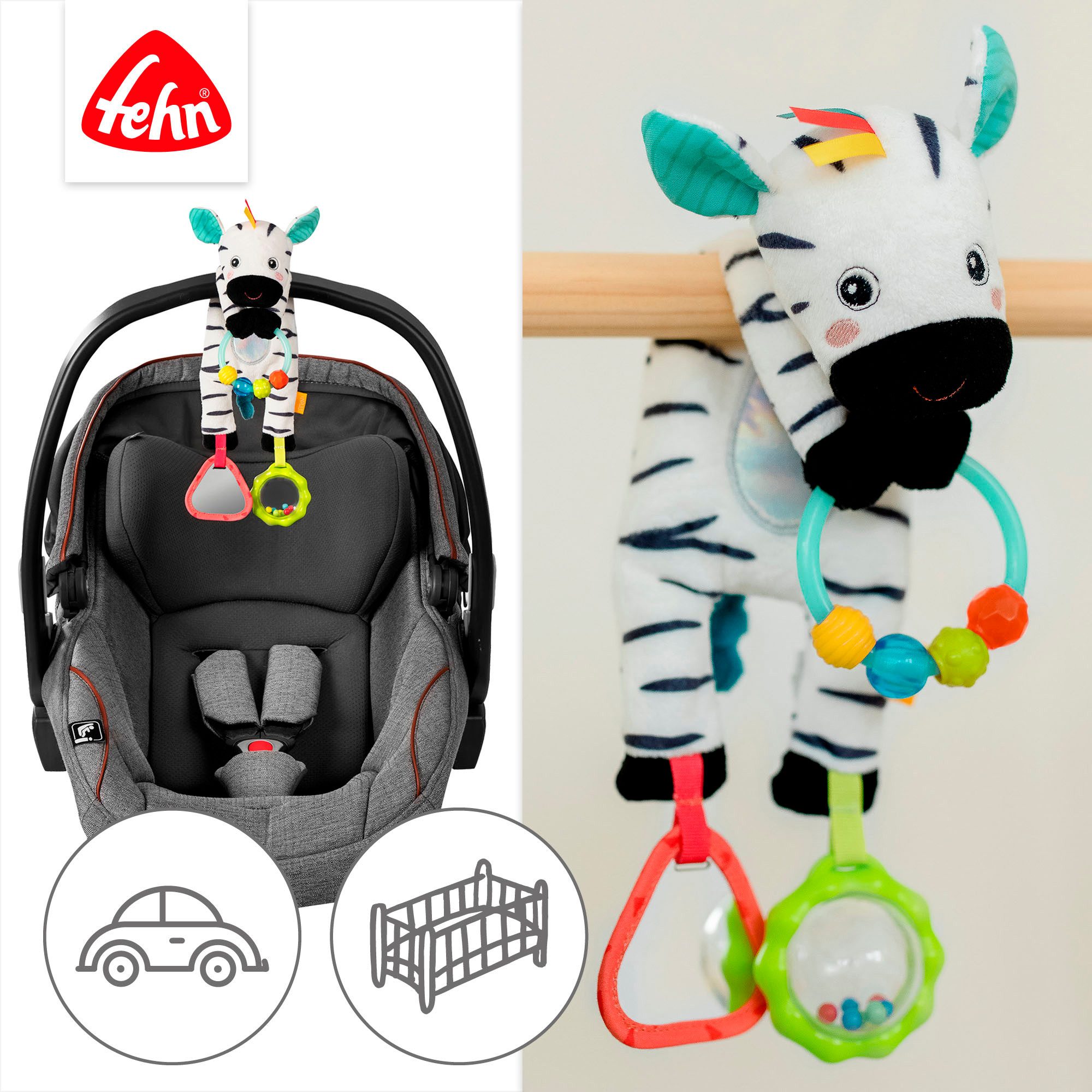 Fehn Grijpspeeltje DoBabyDoo, Bean Bag zebra