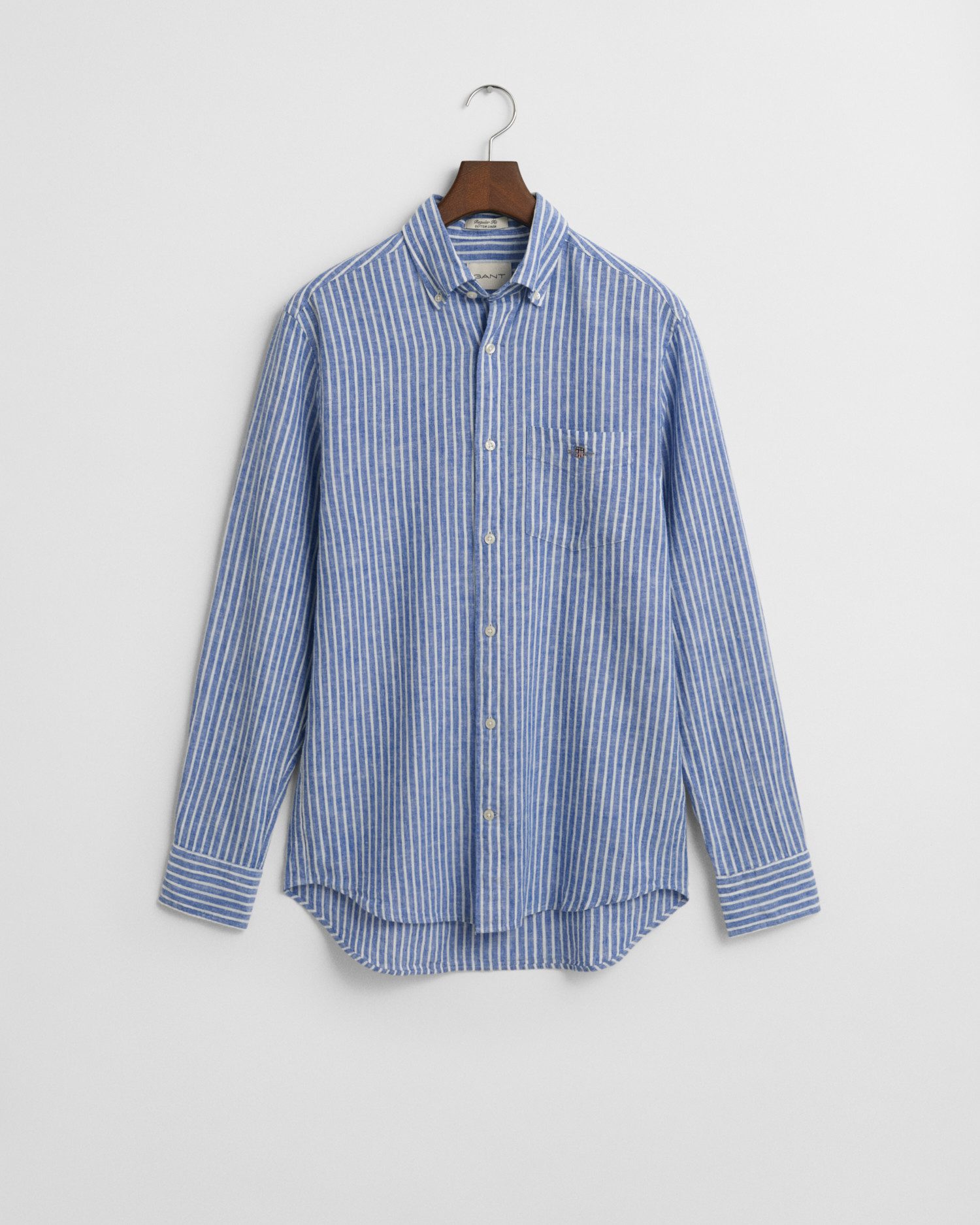 Gant Overhemd met lange mouwen REG COTTON LINEN STRIPE SHIRT