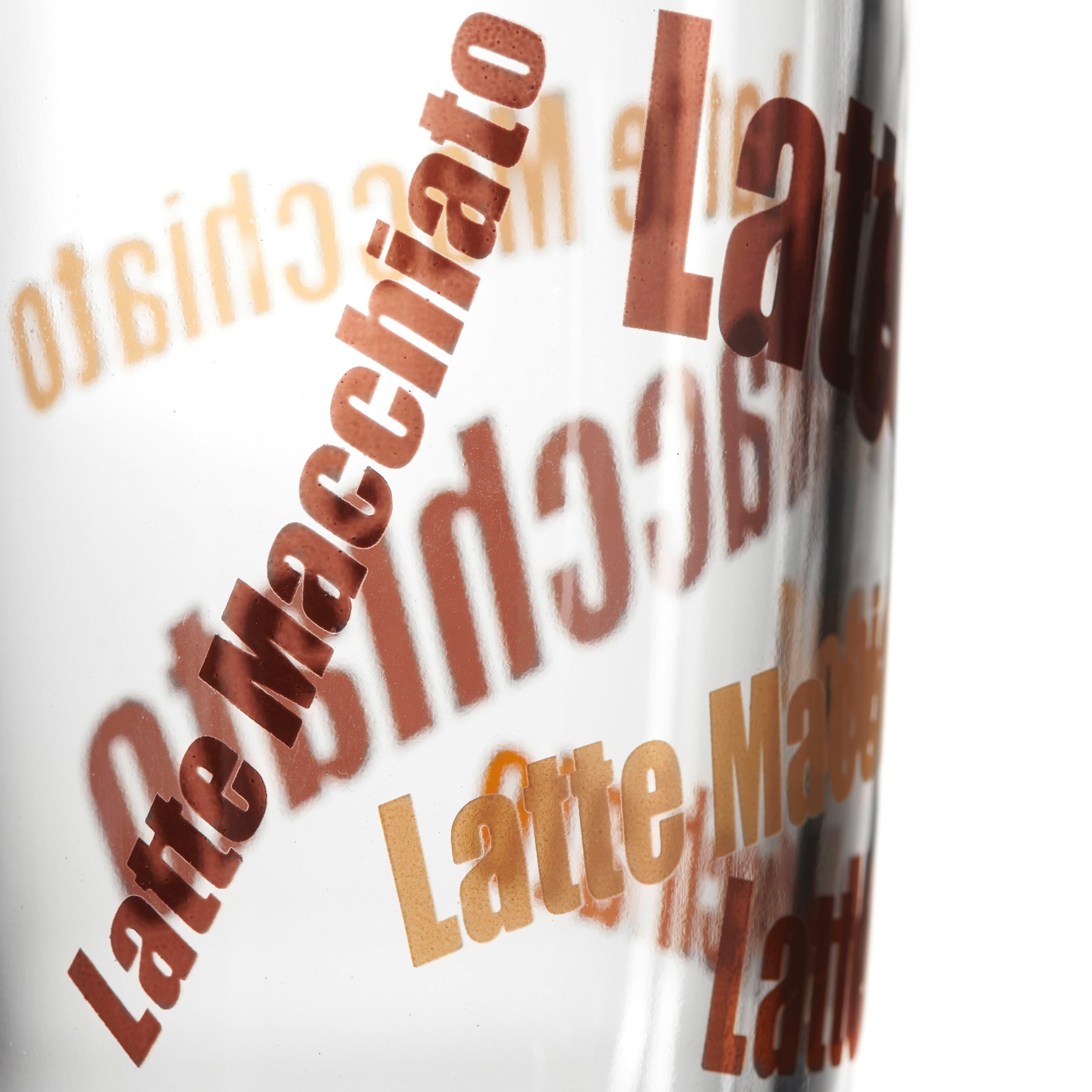 LEONARDO Latte-macchiato-kopje Napoli Latte macchiato-mok, 380 ml, 3-kleurig(set, 6-delig)