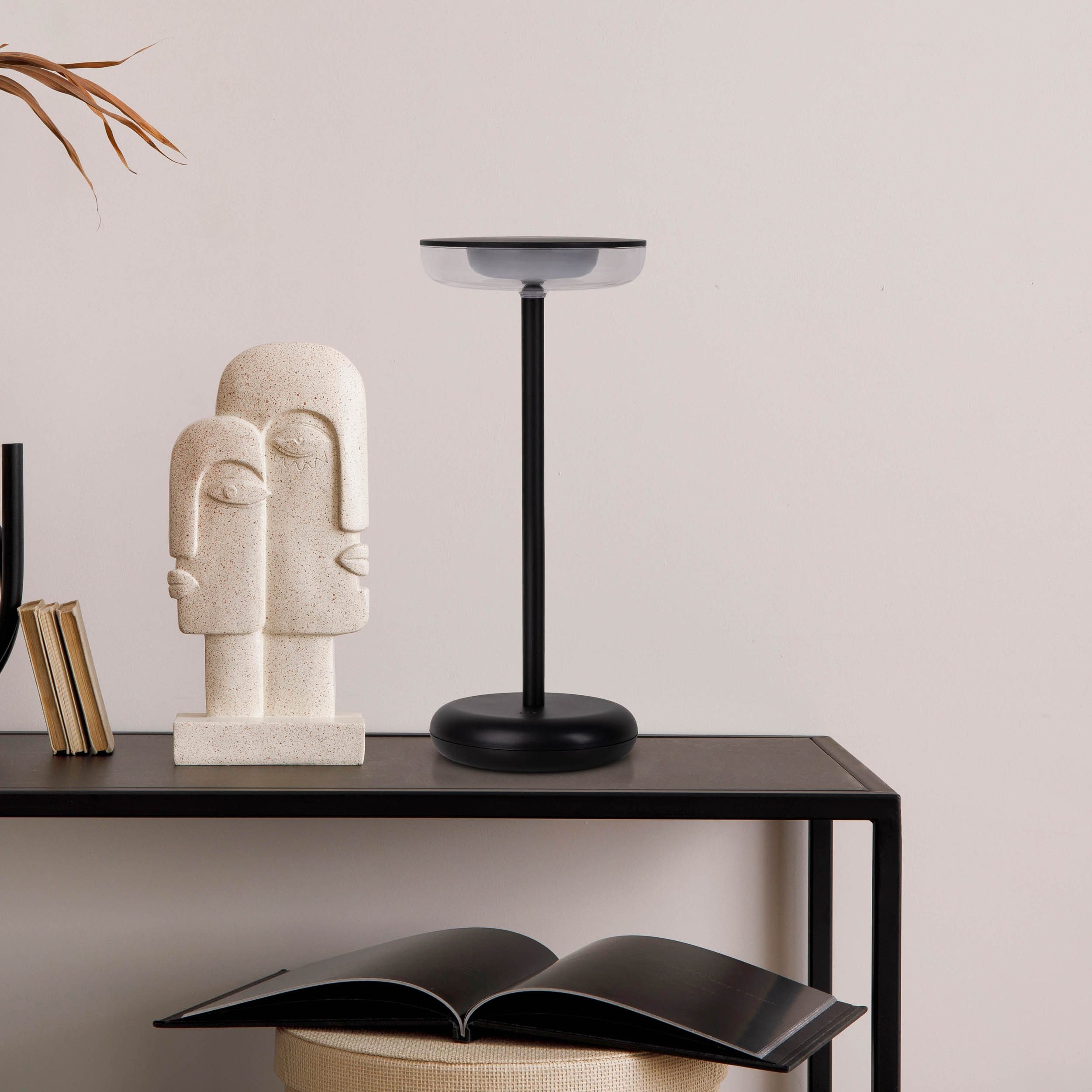 näve Led-tafellamp Pasi dimbaar via aanraaksensor, geheugenfunctie, accu, usb-c-oplaadkabel (1 stuk)