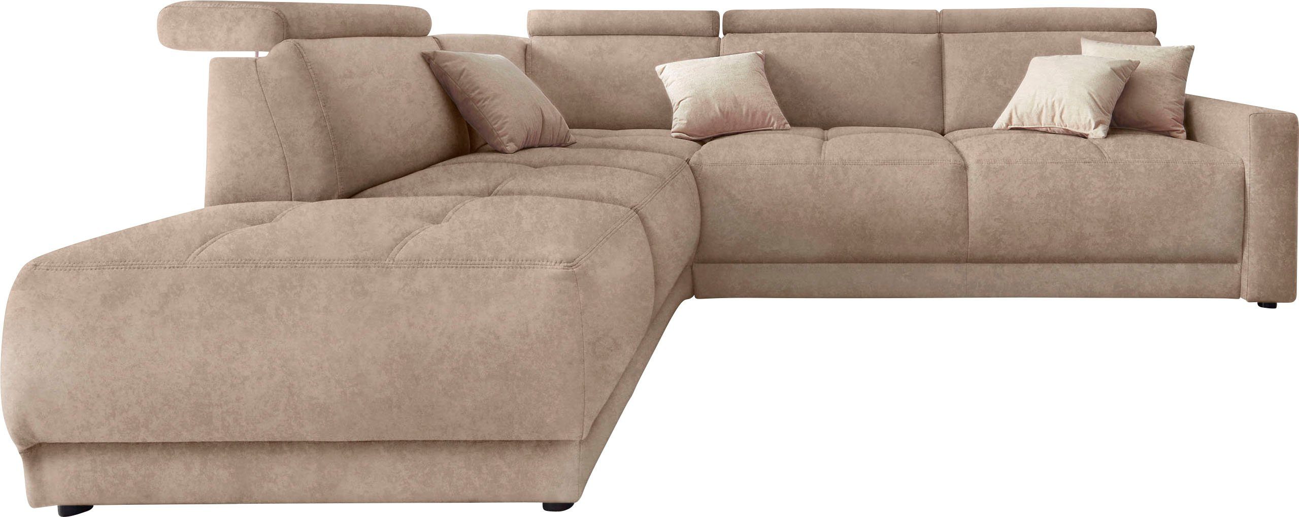 DOMO collection Hoekbank Ava, moderne zitstiksels met mooie dubbele naad, comfortabel, L-vorm