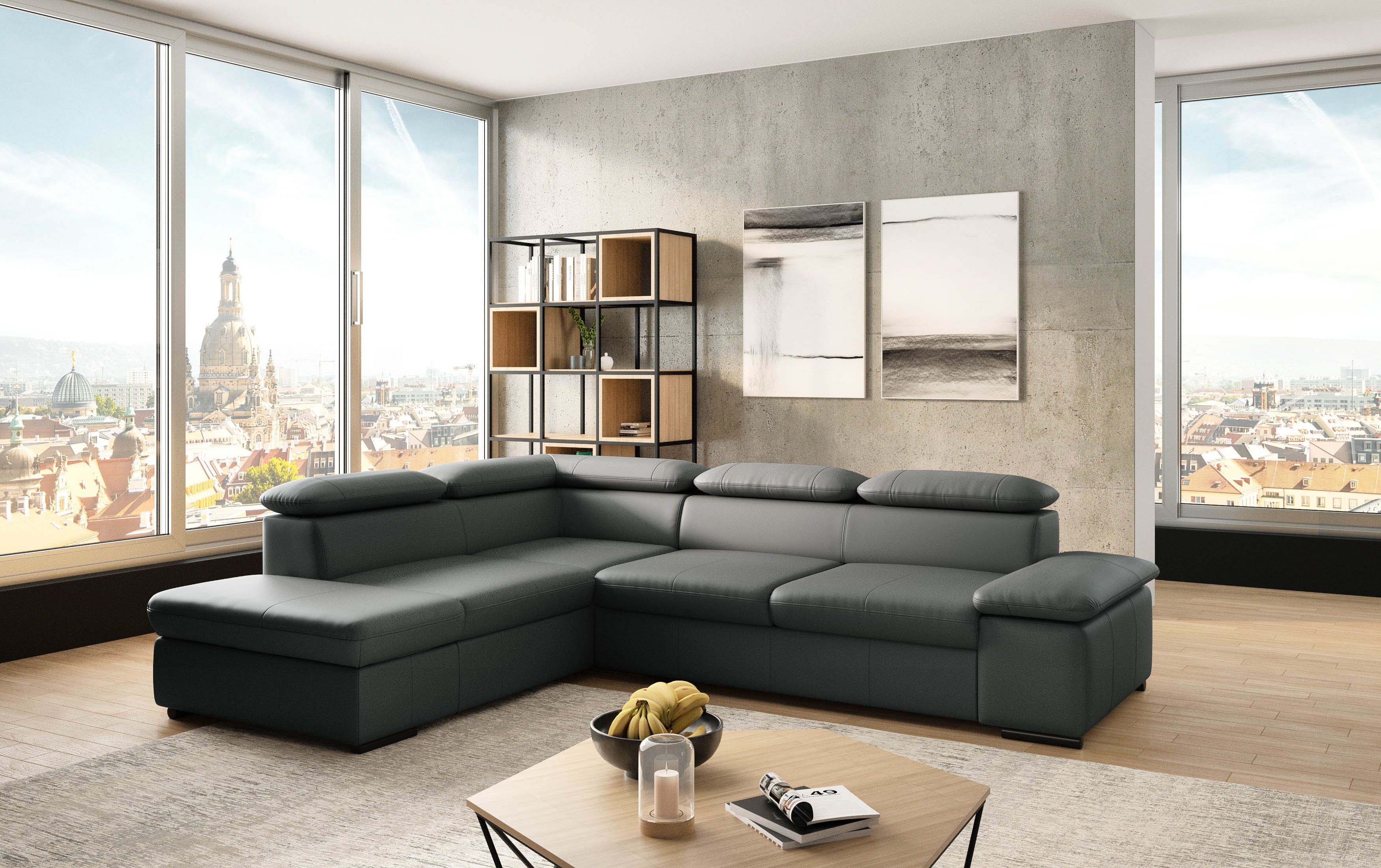 sit&more Hoekbank Alcudia L-vorm met armverstelling, optionele hoofdeindverstelling en bedfunctie