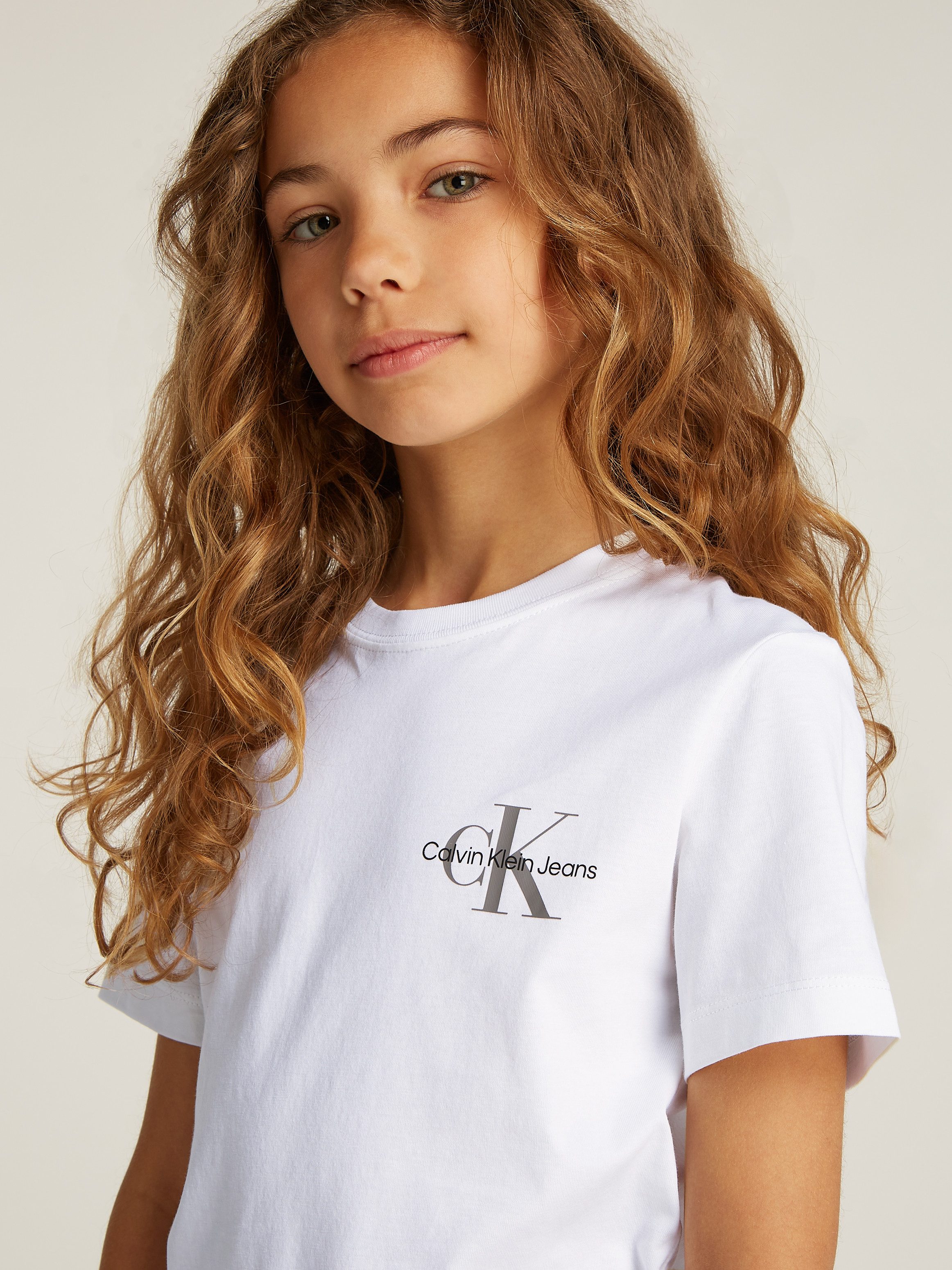 Calvin Klein T-shirt Chest Monologo Ss T-Shirt voor kinderen tot 16 jaar en met logoprint
