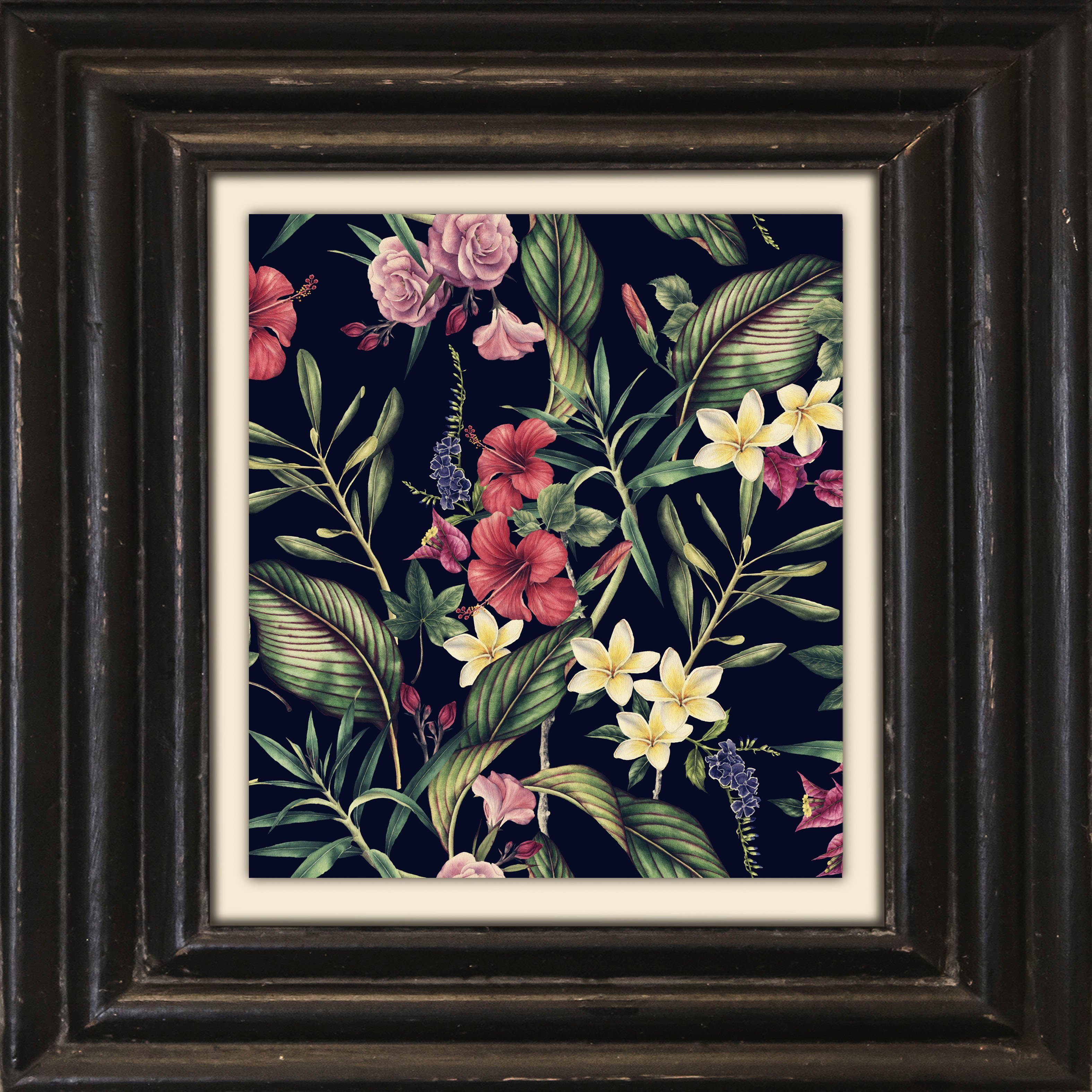 queence Artprint op linnen Bloemen Premium canvasstof, handgemaakt in Duitsland, 40x40cm foto schilderijen multicolor