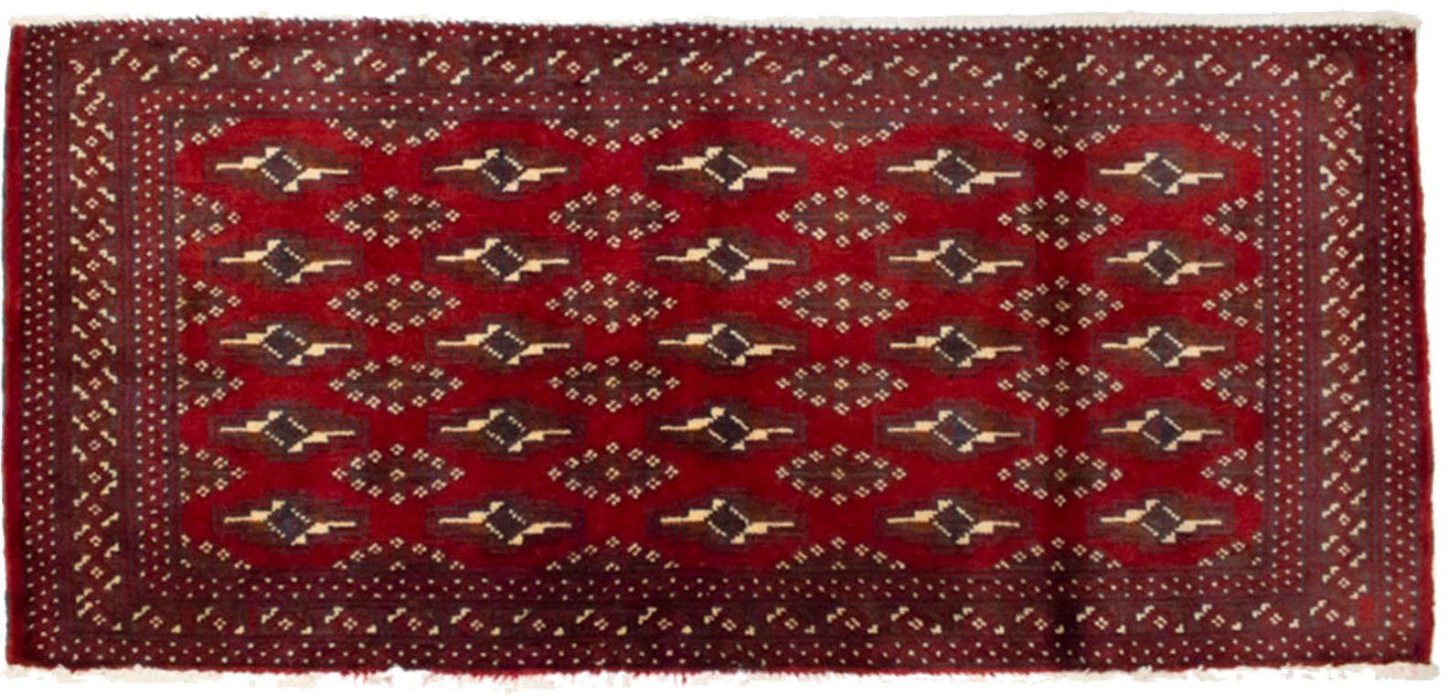 morgenland Wollen kleed Turkaman vloerkleed met de hand geknoopt rood