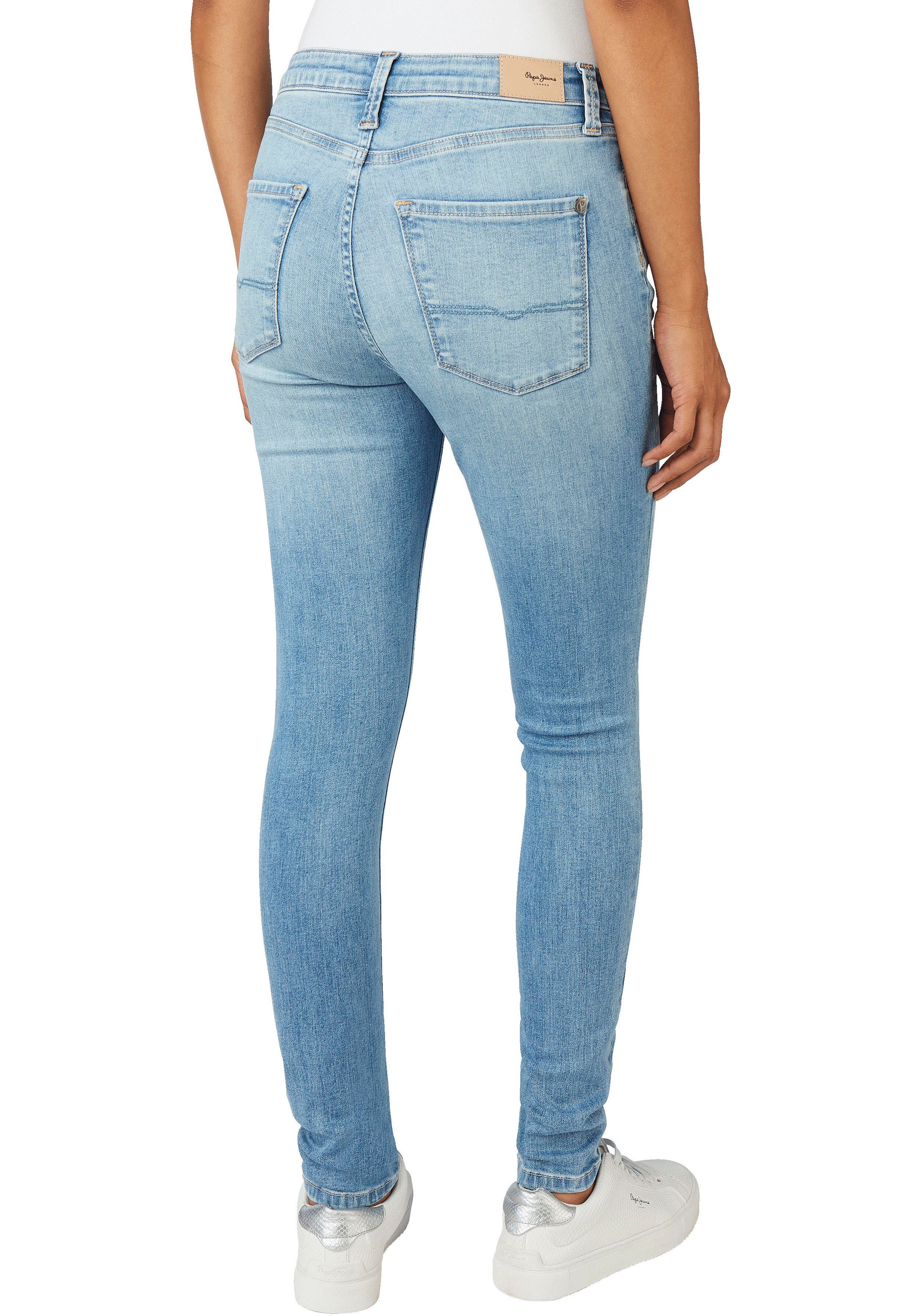 Pepe Jeans Skinny jeans REGENT in skinny pasvorm met hoge band van comfortabel stretch-denim