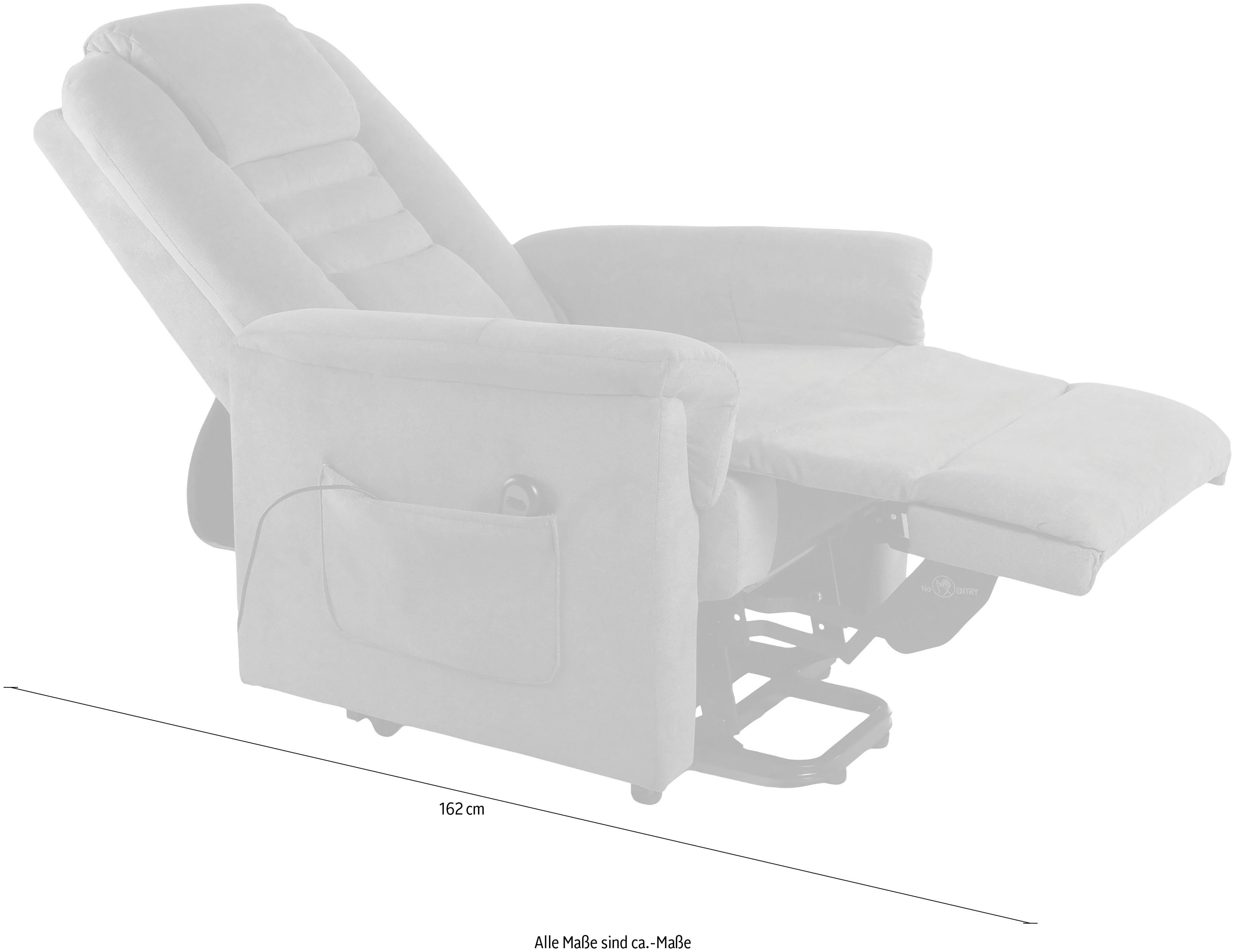 Duo Collection Relaxfauteuil Granada met elektrische opstahulp Relaxfunctie en pocketveren binnenvering met stalen nosagvering