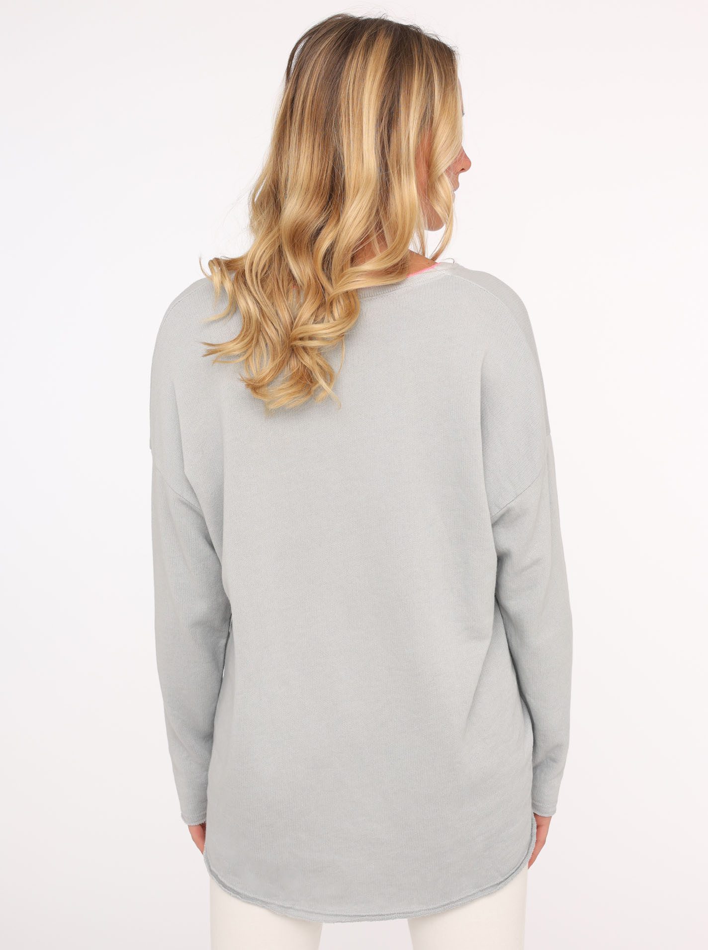 Zwillingsherz Sweatshirt Positive Mind met contrastnaad in neonkleur