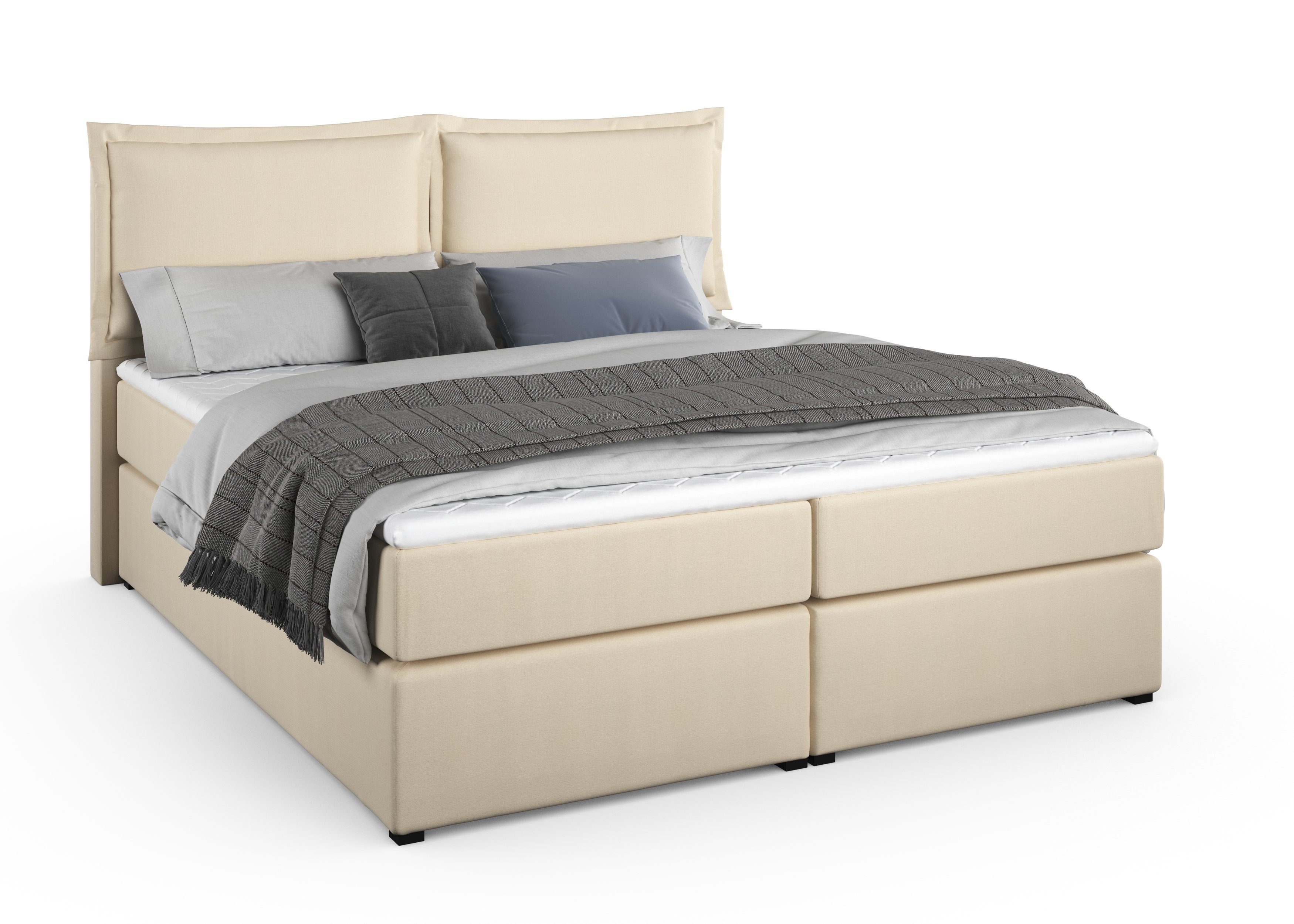 Home affaire Boxspring Lysann 5-voudig verstelbaar hoofdbord, in 4 breedten, 3 matrassoorten