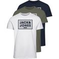 jack  jones t-shirt harrison tee 3pk (set, 3-delig, set van 3) wit