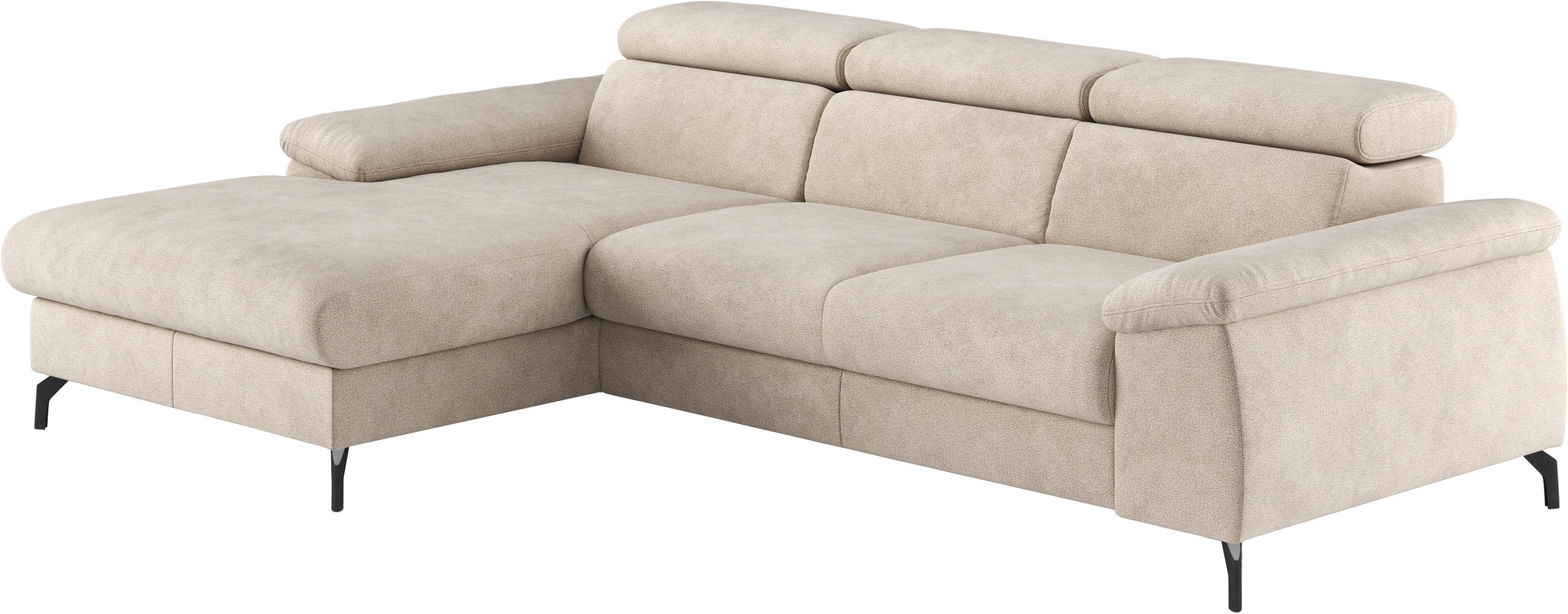 COTTA Hoekbank Kitty L-vorm inclusief hoofdeinde-verstelling, optioneel met bedfunctie en bedlade
