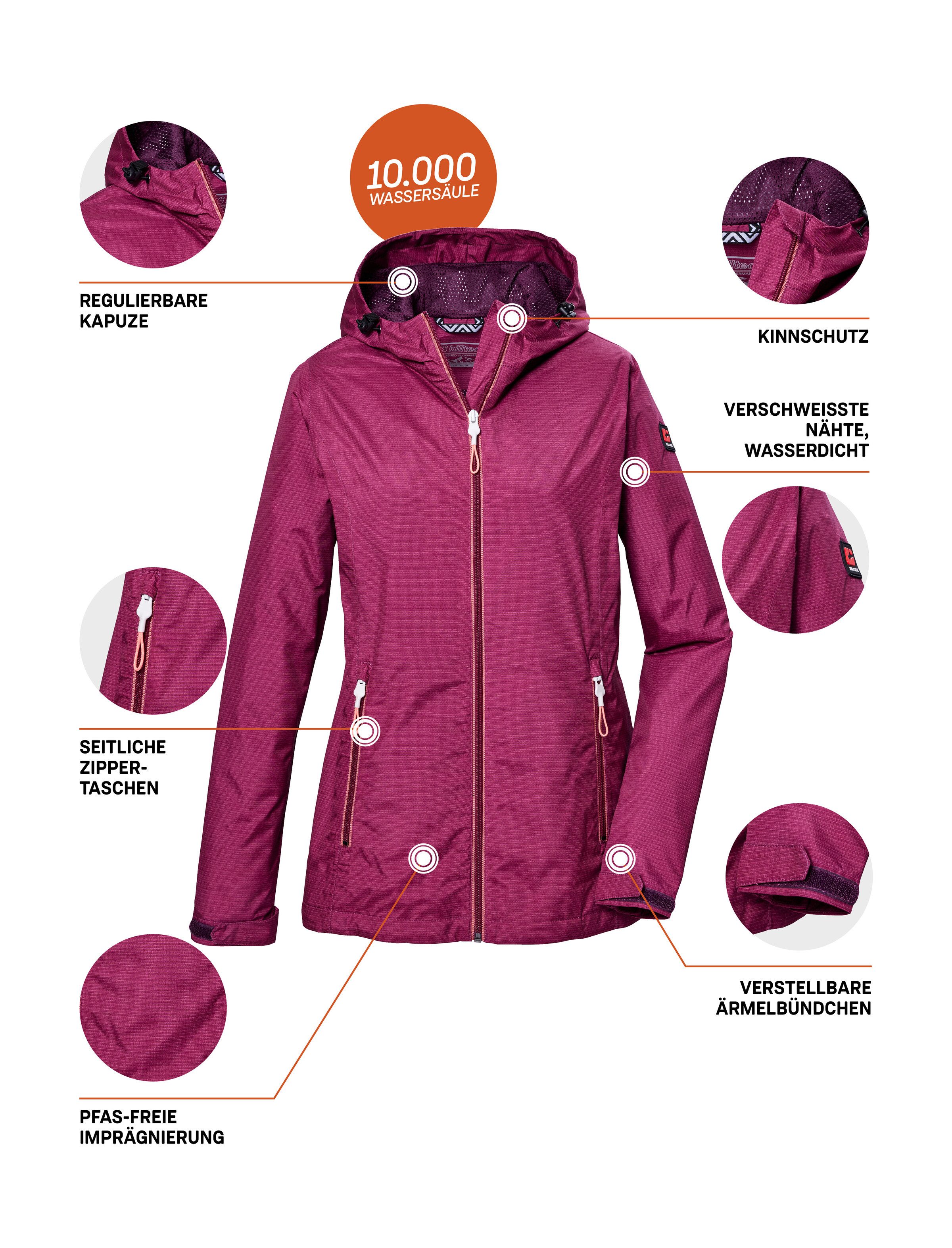 Killtec Outdoorjack KOS 108 WMN JCKT Lichte, water- en winddichte damesjas, PFAS-vrij geïmpregneerd