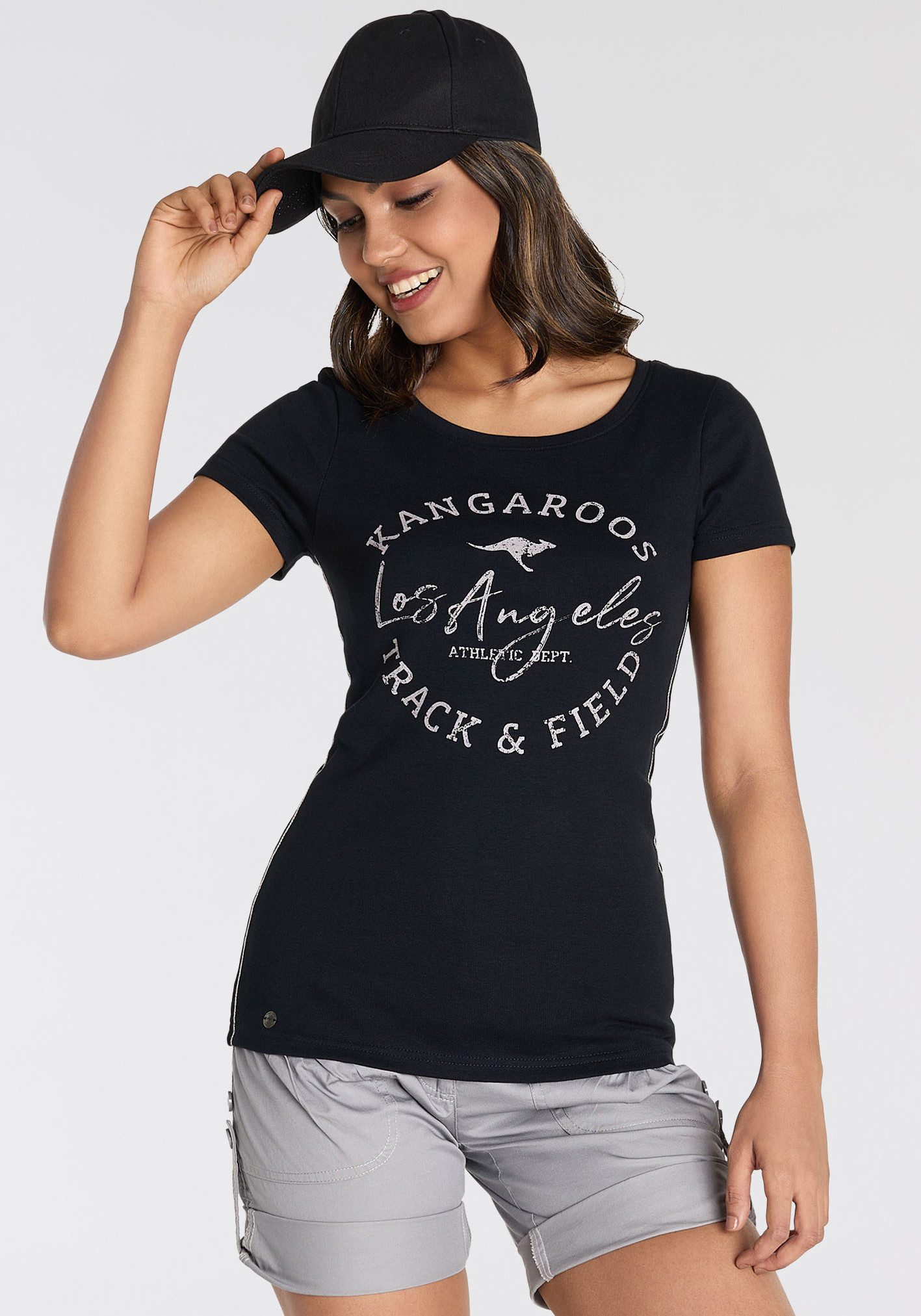KangaROOS Shirt met print zeer figuurvolgende snit, print, ronde hals
