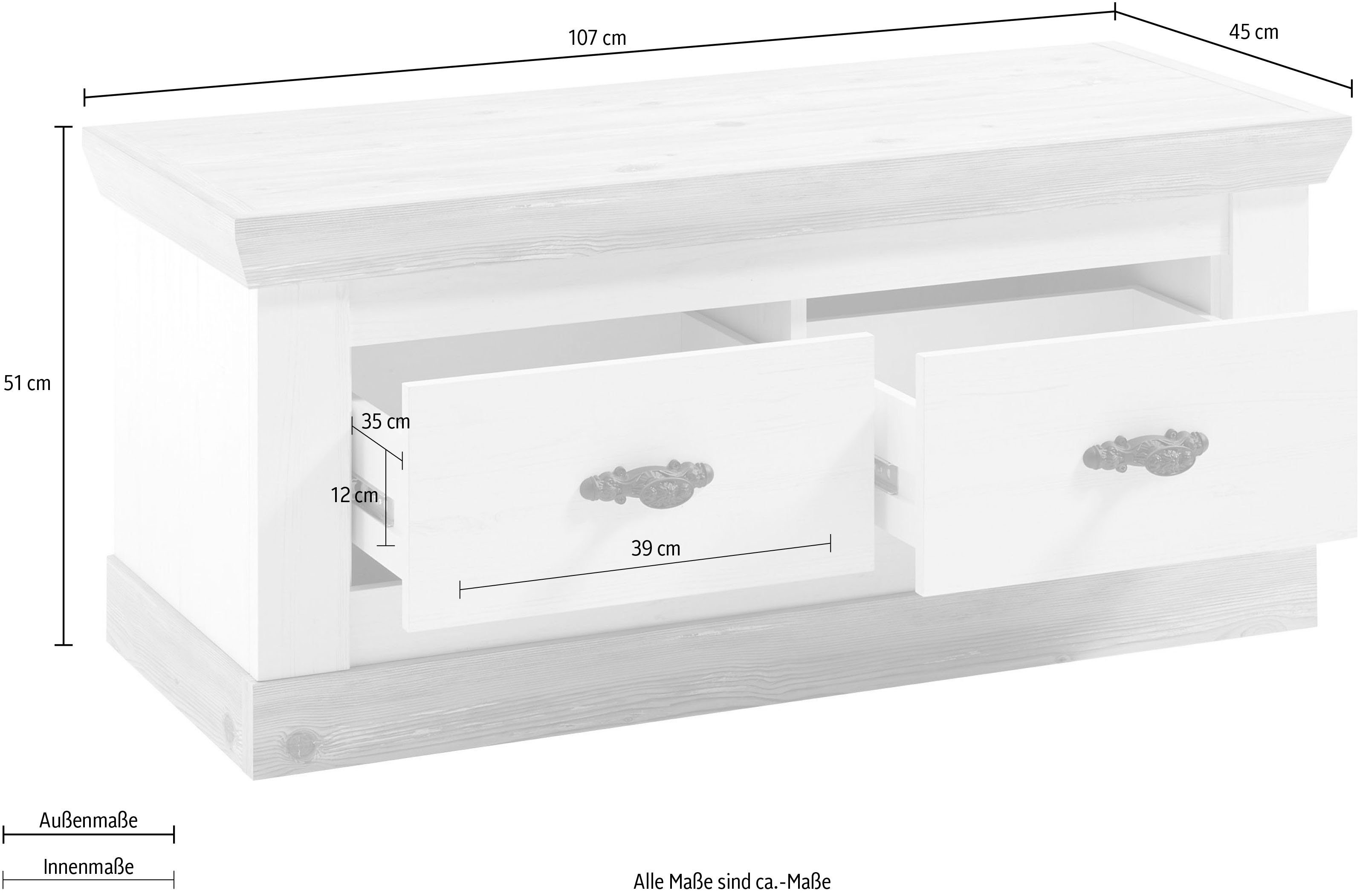 Home affaire Zitbank Florence Breedte ca. 107 cm