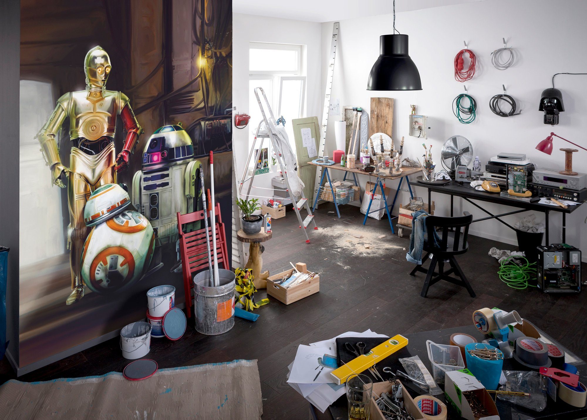 Komar Fotobehang STAR WARS Three Droids - Afmeting 184 x 254 cm (set)
