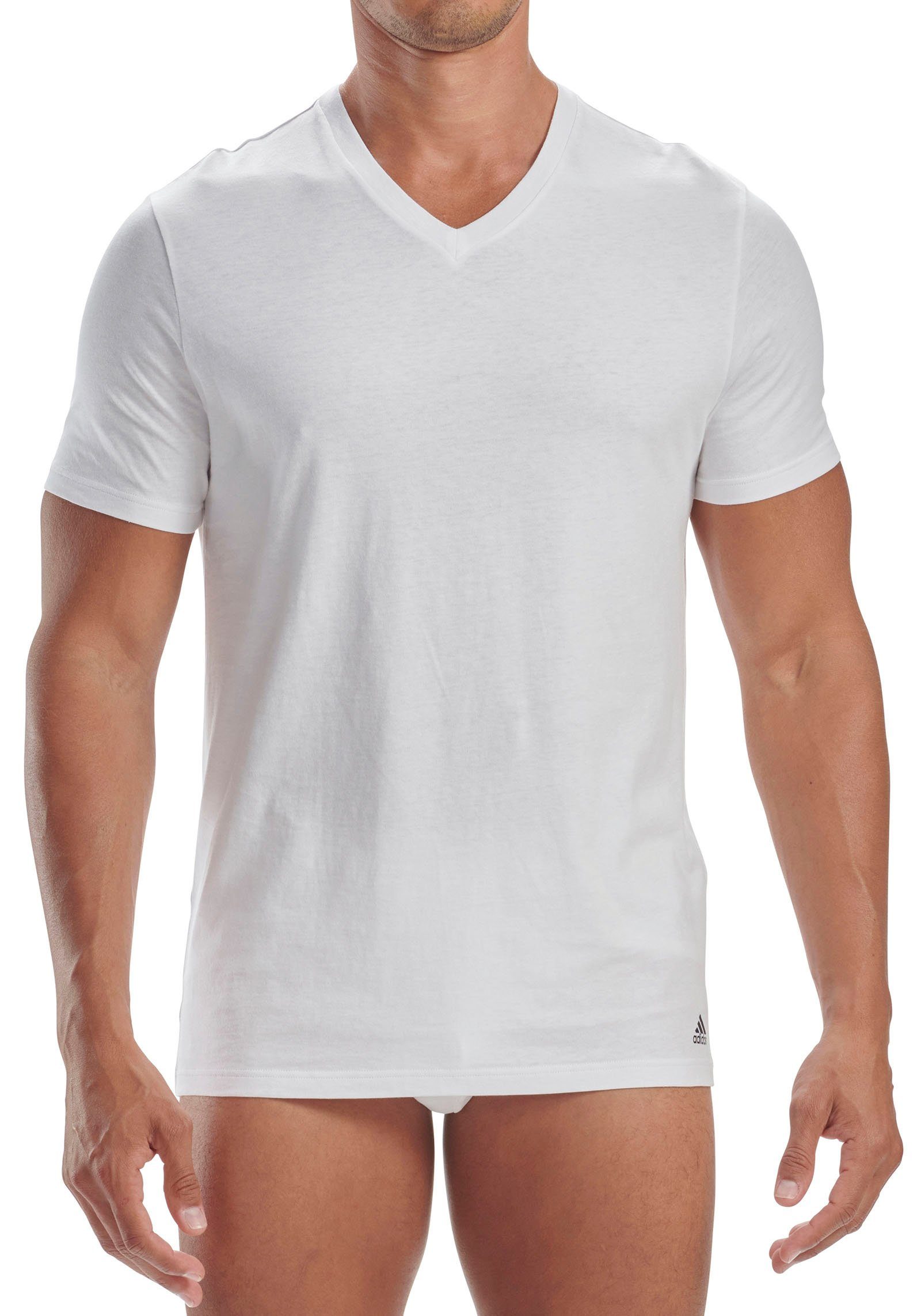 adidas Sportswear T-shirt Active Flex Cotton met v-hals en losse pasvorm (Set van 3)
