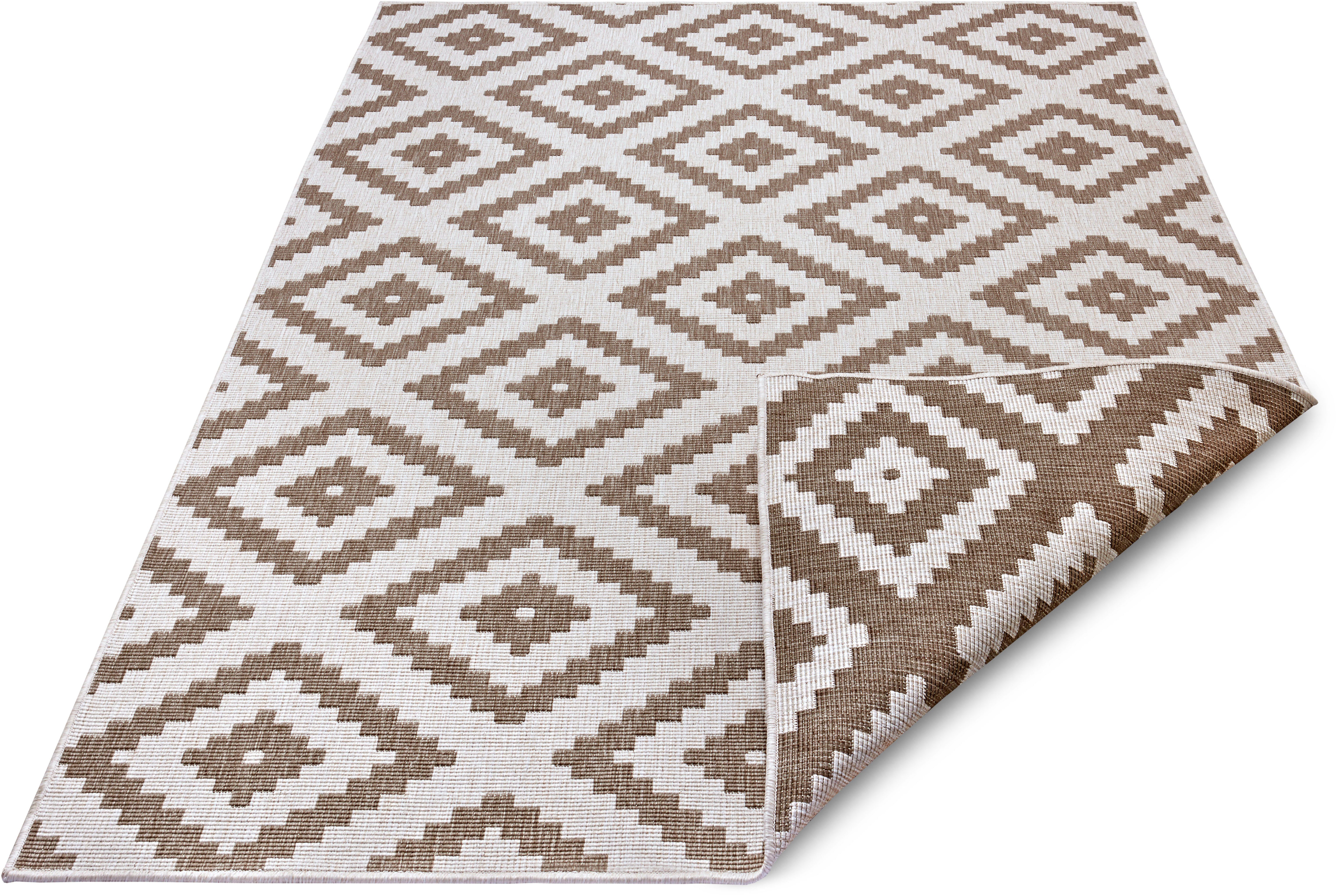 NORTHRUGS Vloerkleed Malta tweezijdig te gebruiken kleed Binnen- en buitengebruik, weerbestendig, balkon, terras, ruit, loper, woonkamer