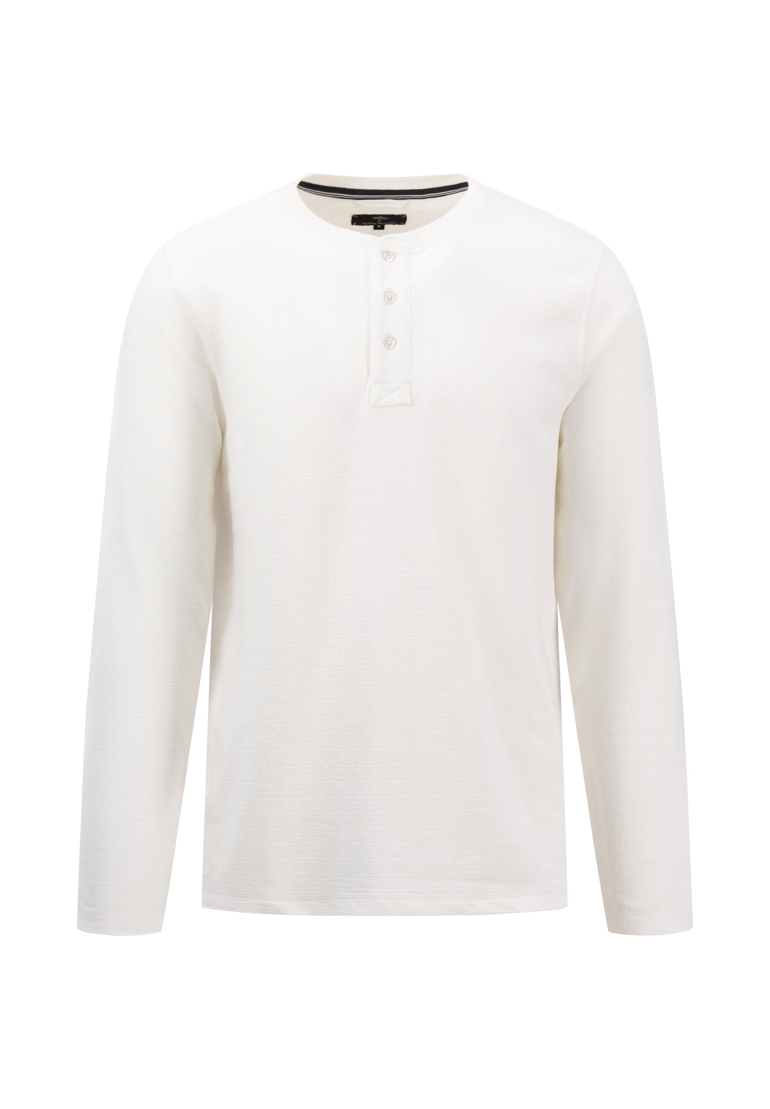 FYNCH-HATTON Shirt met lange mouwen met korte knoopsluiting heren longsleeves maat XL beige