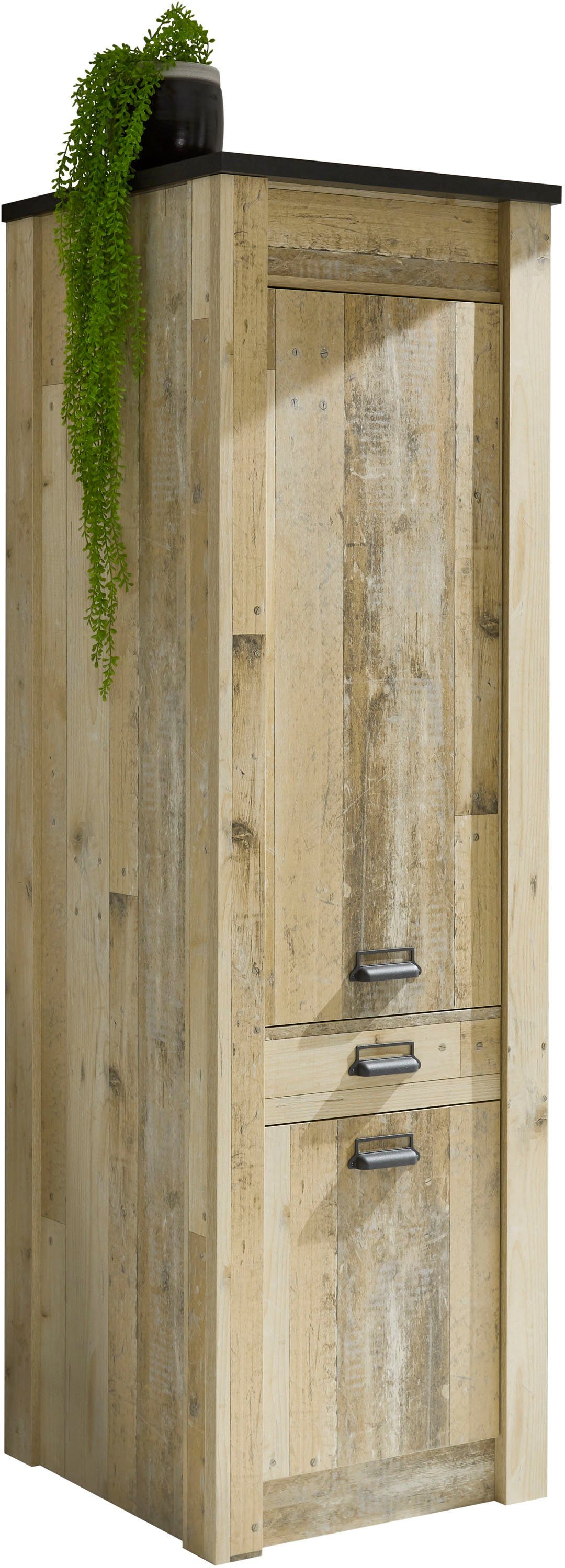 Home affaire Provisiekast Sherwood met apothekersgrepen van metaal, diepte 64 cm