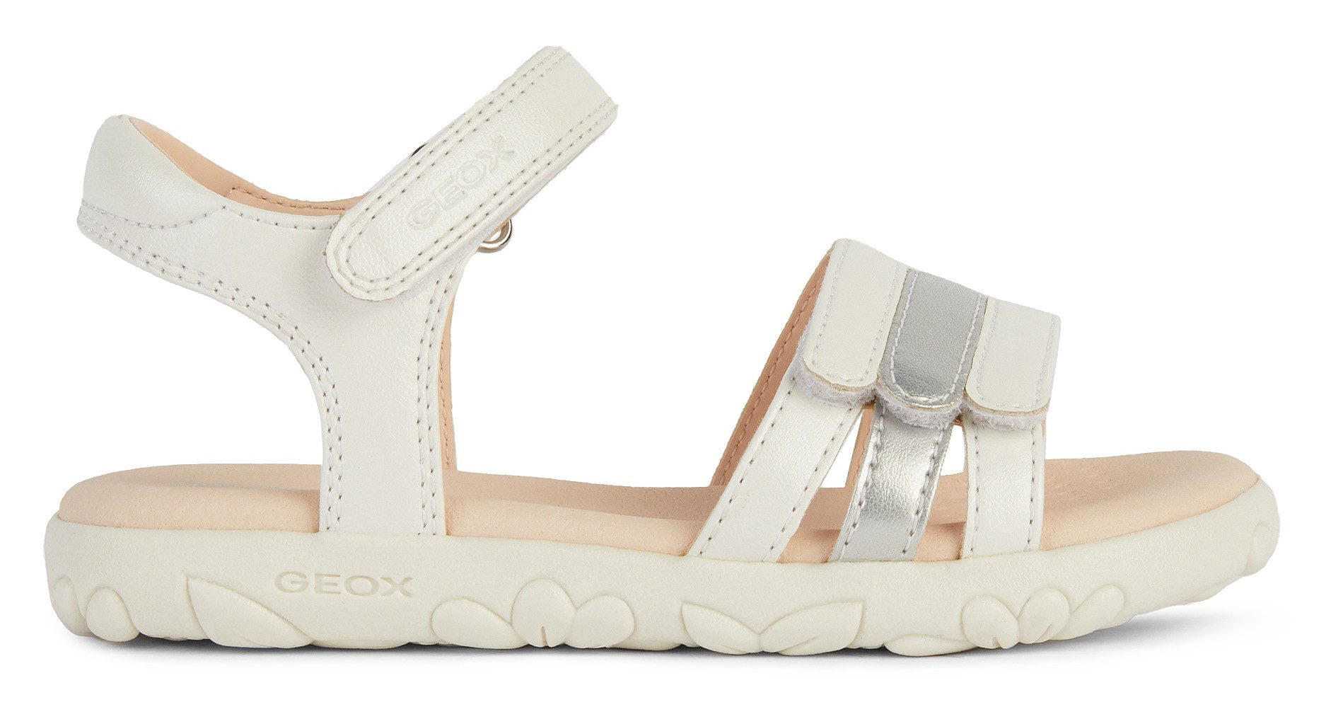 Geox Sandalen J SANDAL HAITI GIRL , glitter-sandaal, klittenbandschoen in metallic-look