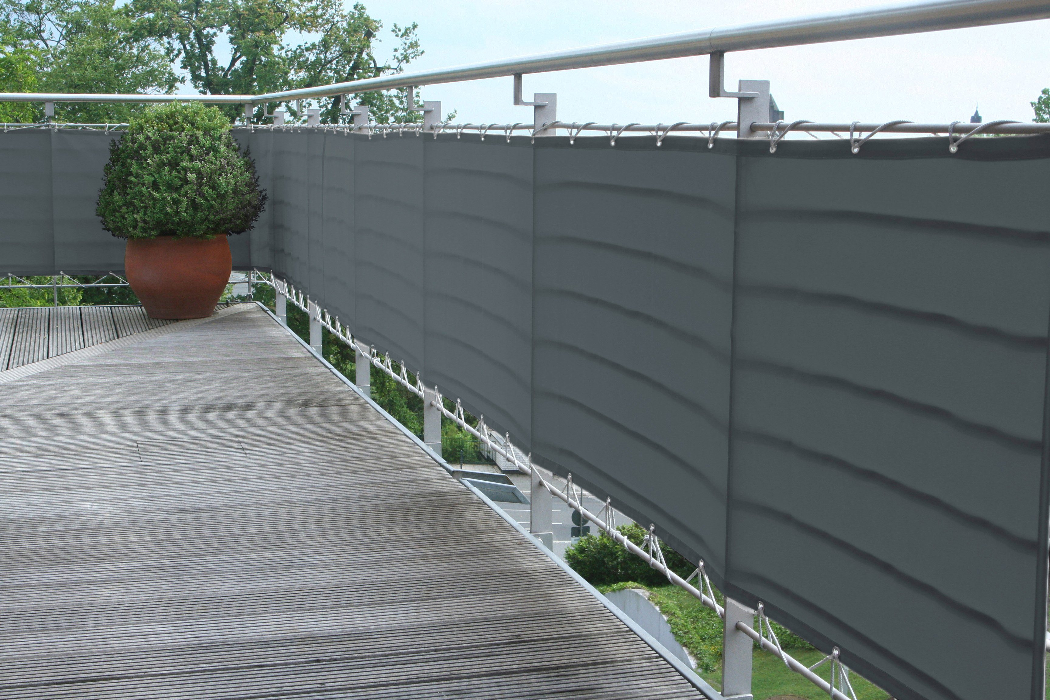 Floracord Balkon-inkijkbescherming BxH: 300x75 cm, antraciet tuindecoratie