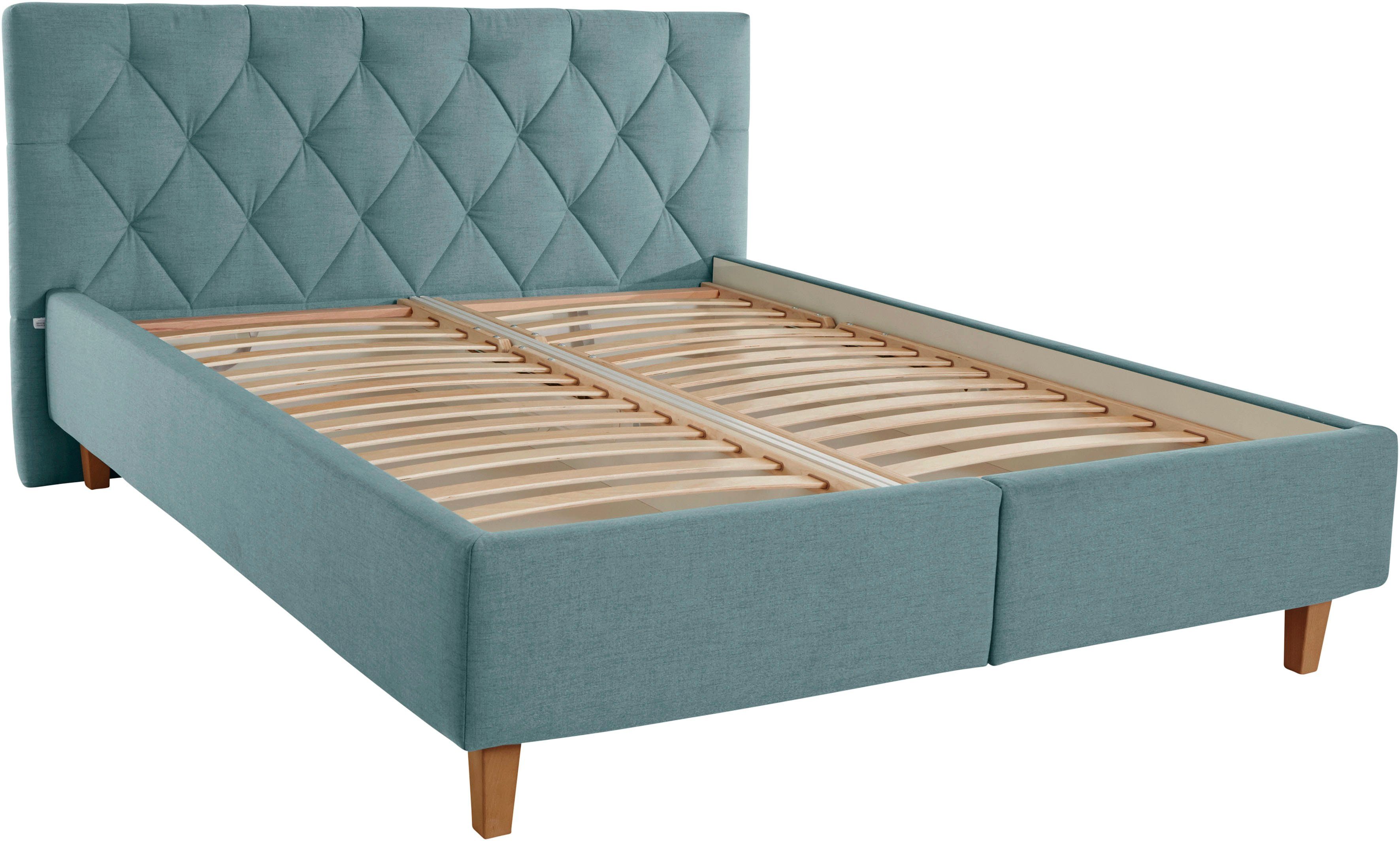 Guido Maria Kretschmer Home&Living Gestoffeerd bed Sunley 100 Kruisstiksel, hoofdbordhoogte 102 cm, zonder of met matras/lattenbodem