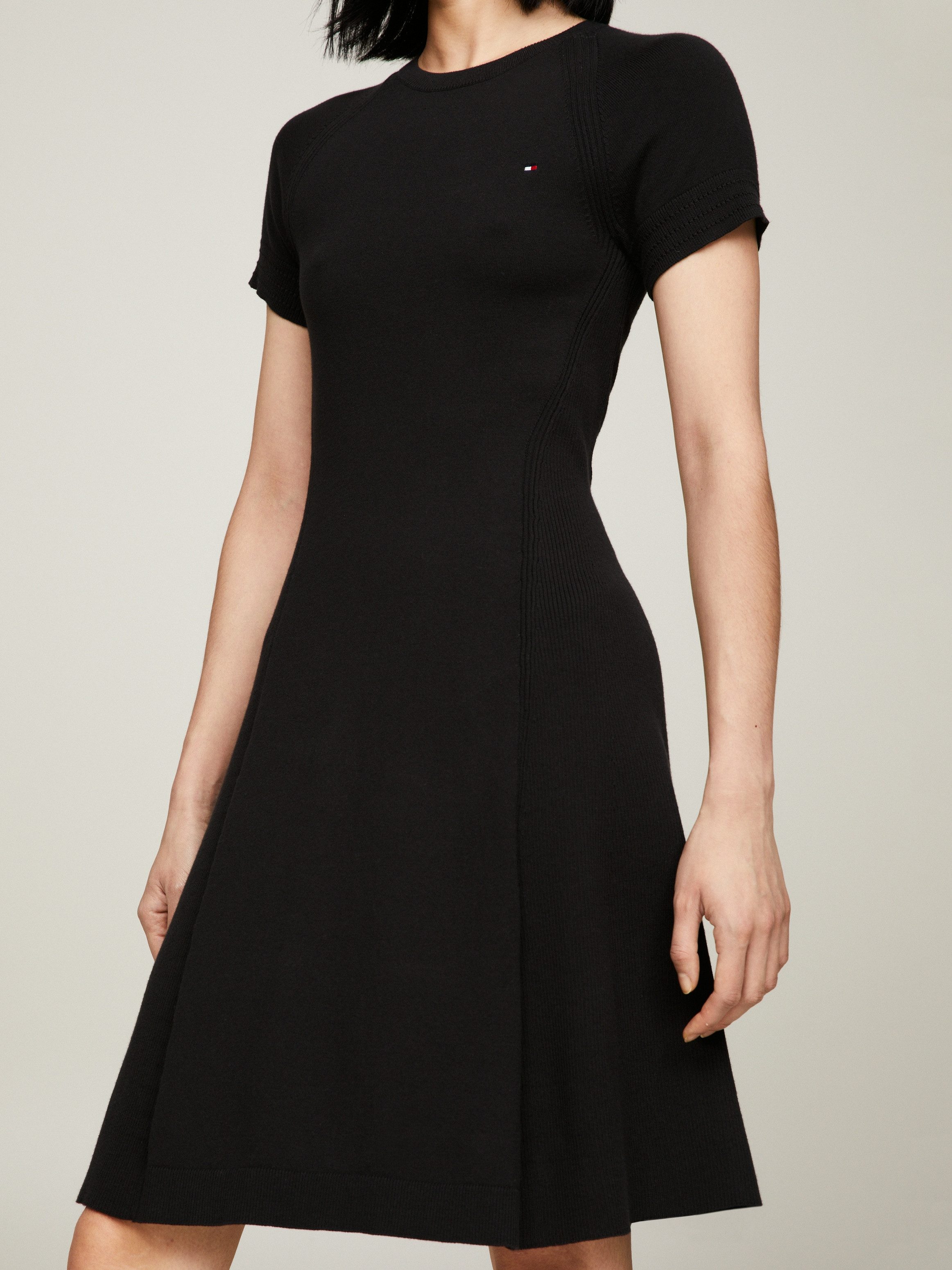 Tommy Hilfiger Jerseyjurk CO JERSEY STITCH F&F DRESS met logoborduursel op borsthoogte