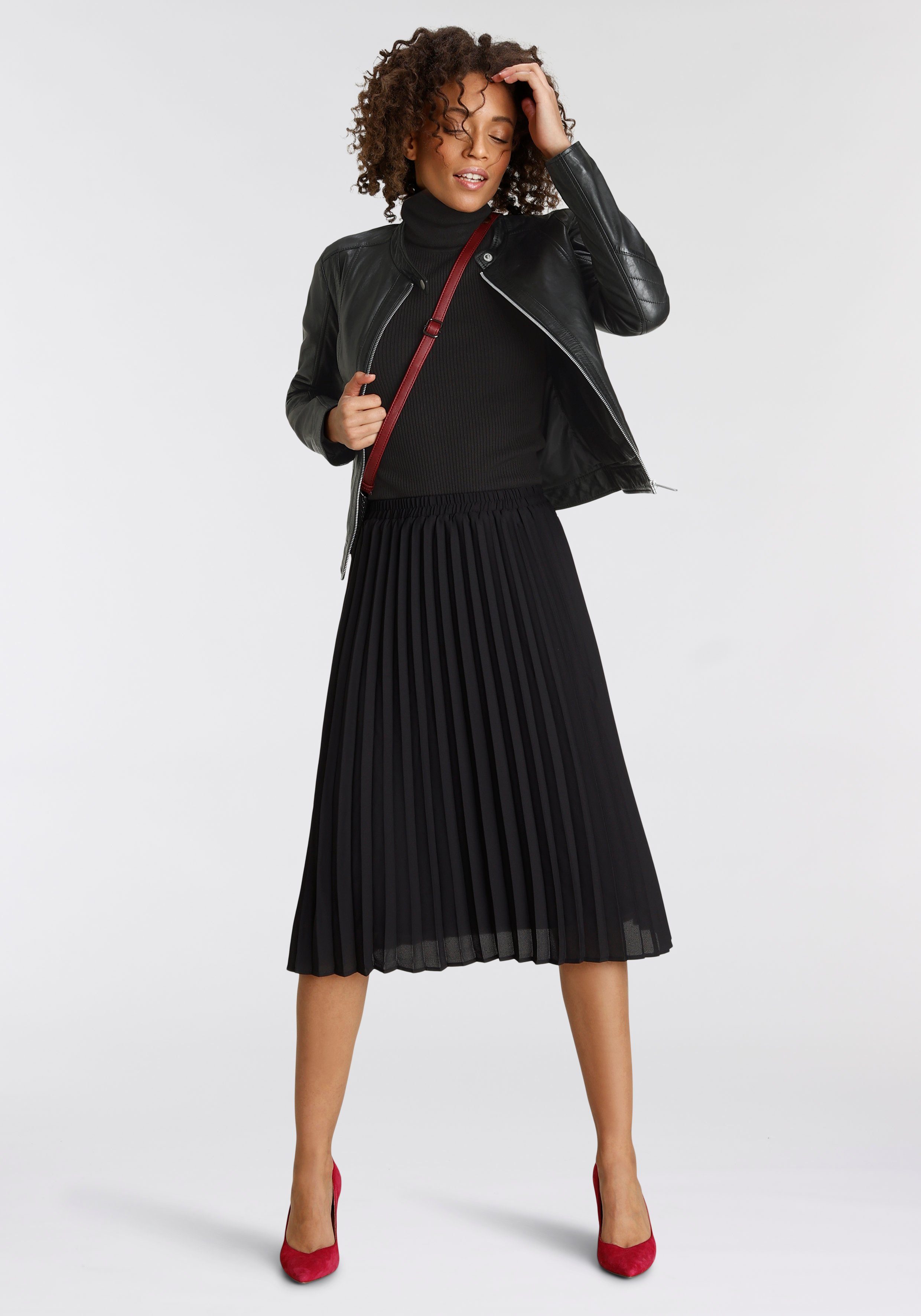 Tamaris Plissérok met elastische taille