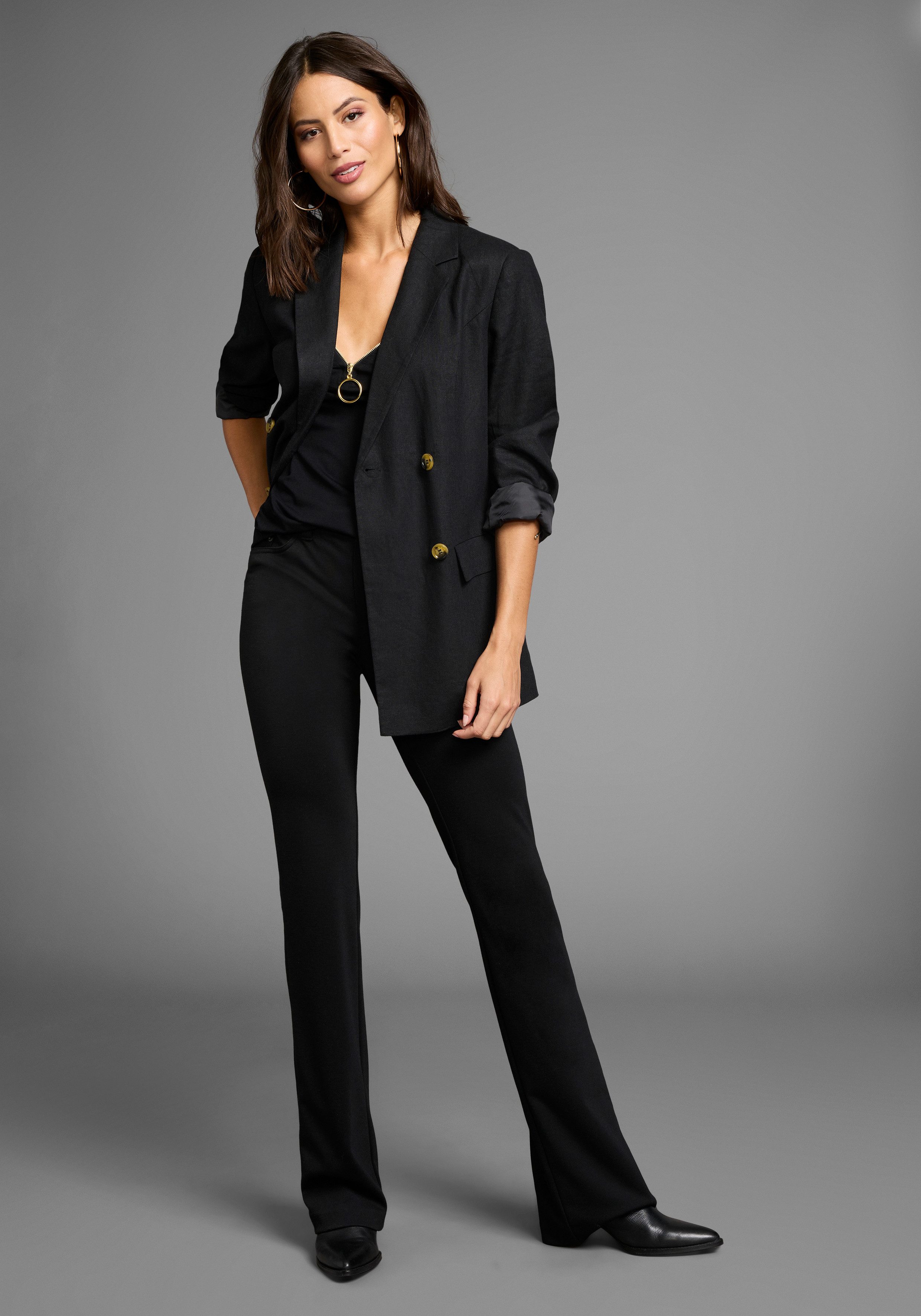 Laura Scott Lange blazer in linnen-look