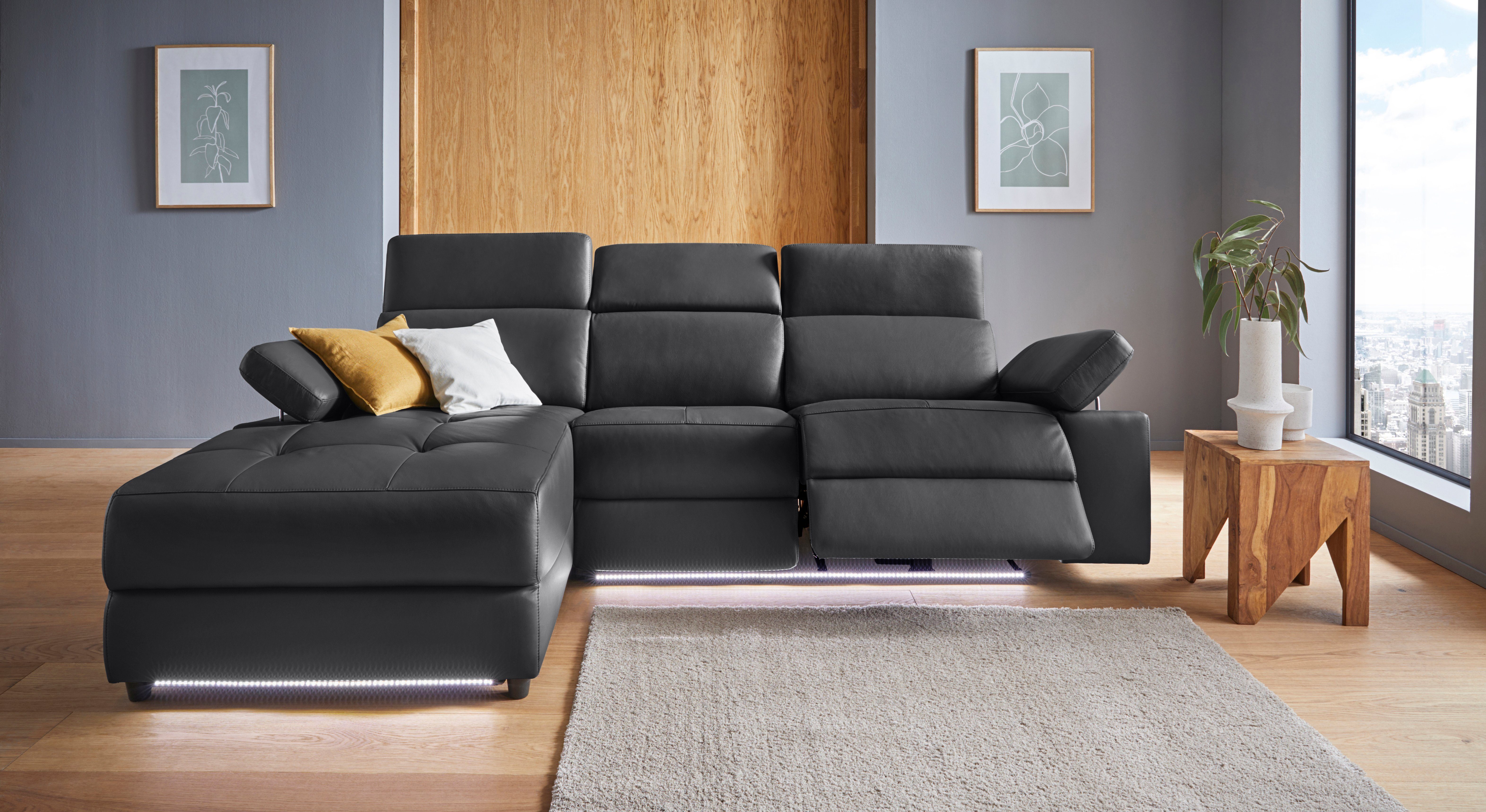 Places of Style Hoekbank Kilado, L-vorm, met relaxfunctie, verstelbare armleuning, verstelbare hoofdsteun