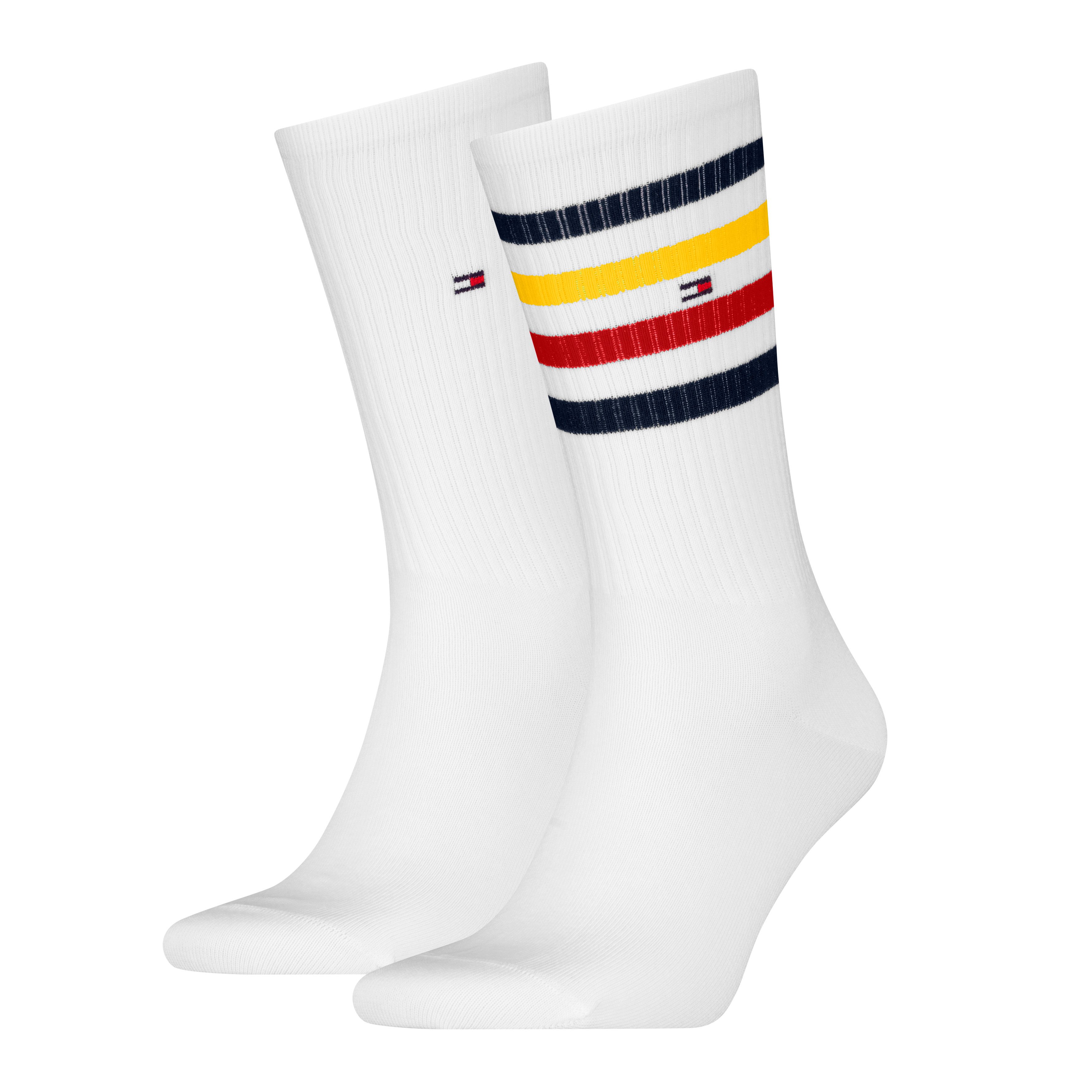 Tommy Hilfiger Sokken TH MEN SPORT SOCK 2P STRIPE met kleurrijke streepdetailleringen (2 paar)