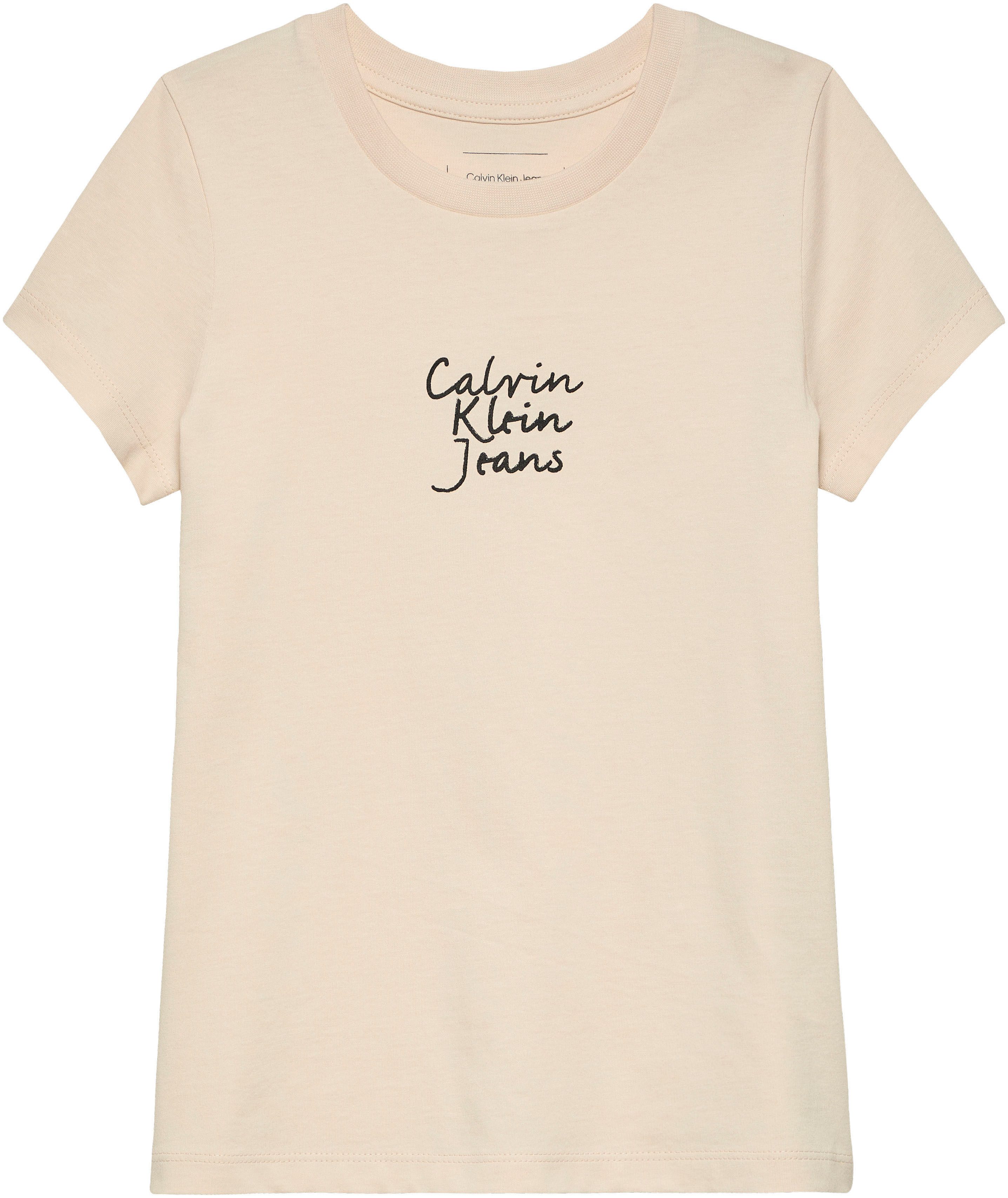 Calvin Klein Shirt met ronde hals HANDWRITING LOGO SS SLIM T-SHIRT voor kinderen tot 16 jaar met logo-opdruk