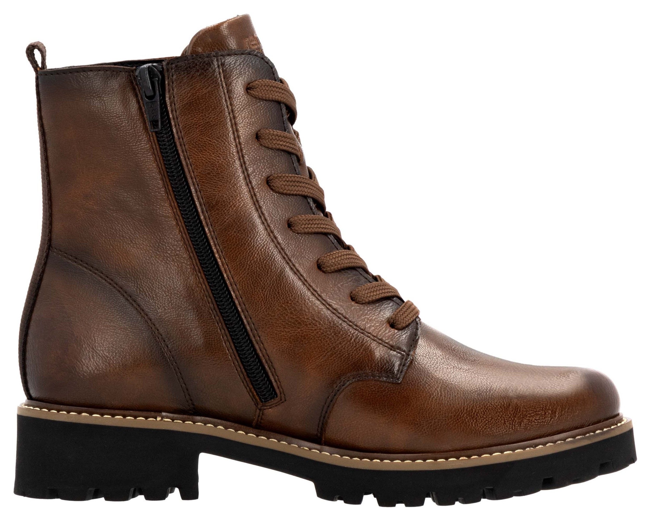 Remonte Veterschoenen blokhak, veterschoen, enkellaars in used look